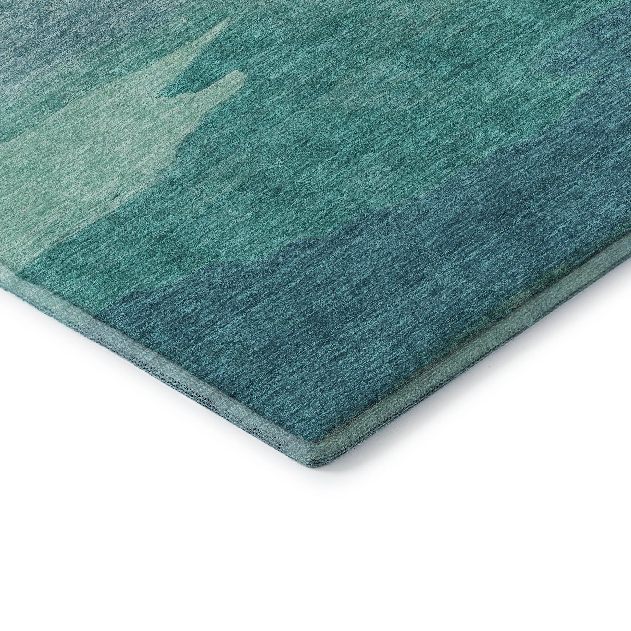 Bern Machine Washable Transitional Turquoise Teal Rug 1'8" x 2'6" #shape_Rectangle