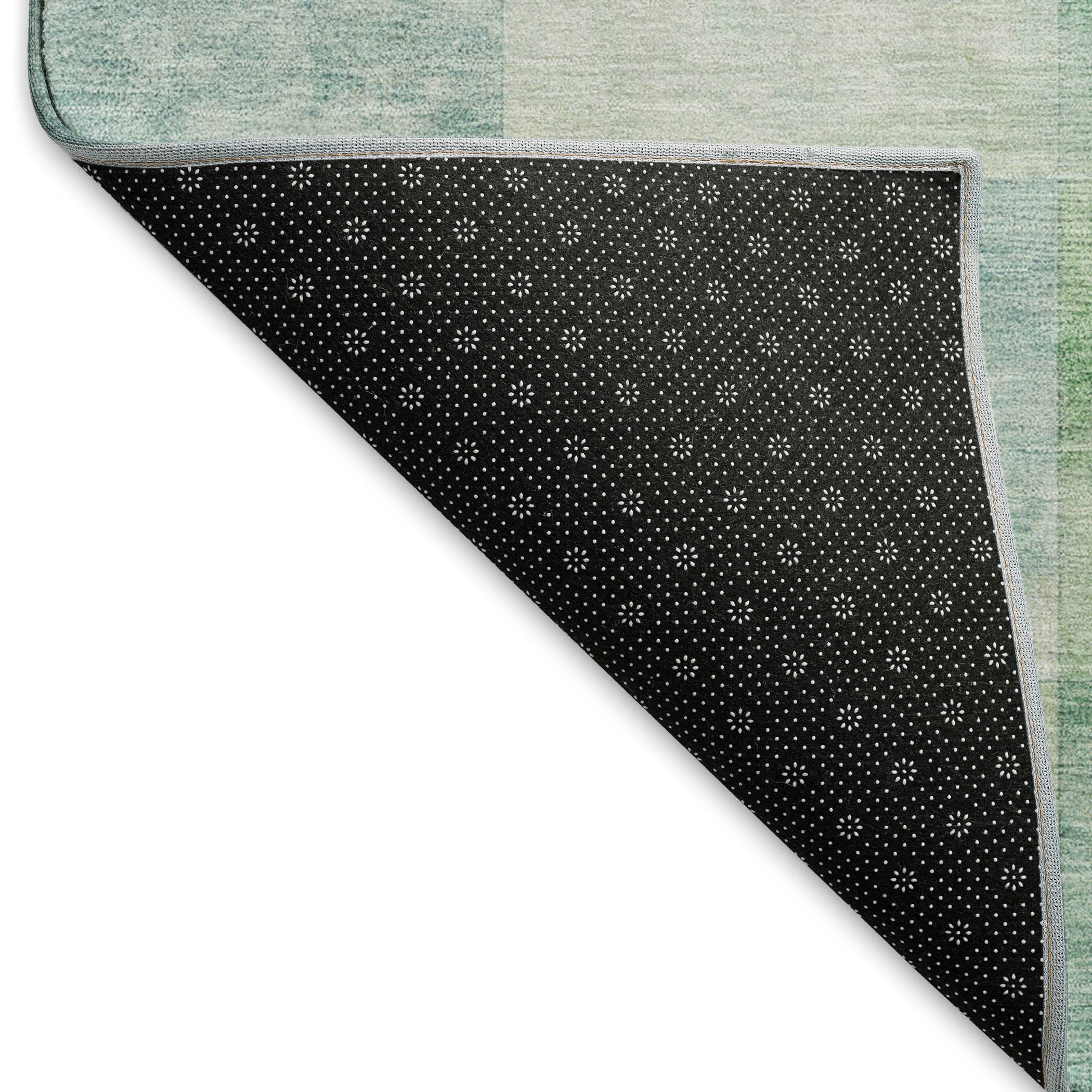 Siena Machine Washable Transitional Seafoam Blue Rug 1'8" x 2'6" #shape_Rectangle