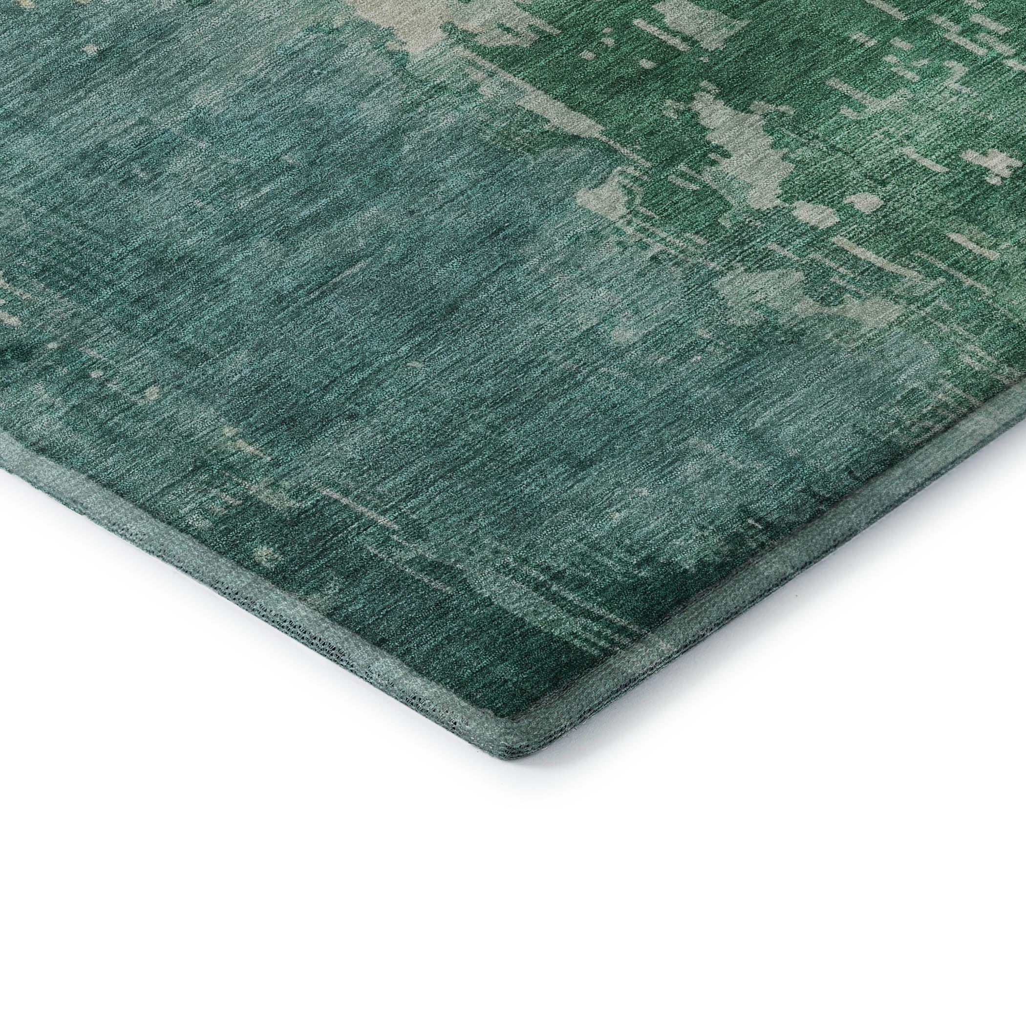 Salzburg Machine Washable Transitional Emerald Green Rug 1'8" x 2'6" #shape_Rectangle