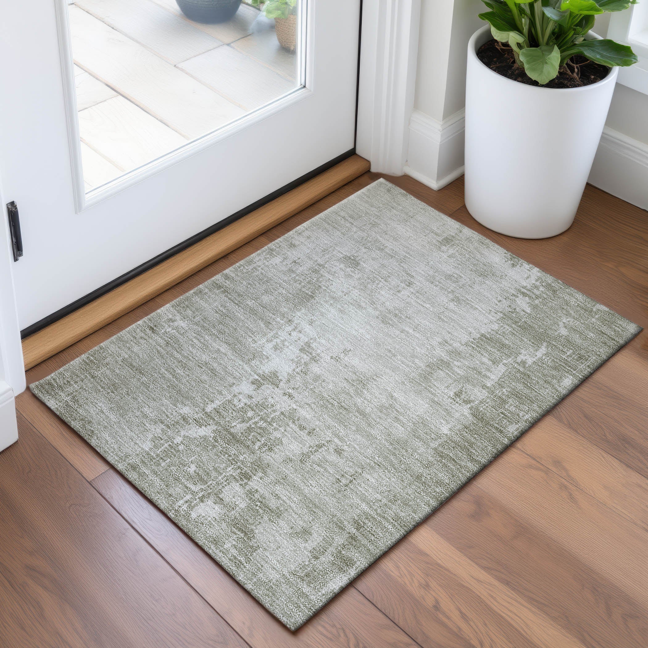 Salzburg Machine Washable Transitional Linen Ivory Rug 1'8" x 2'6" #shape_Rectangle