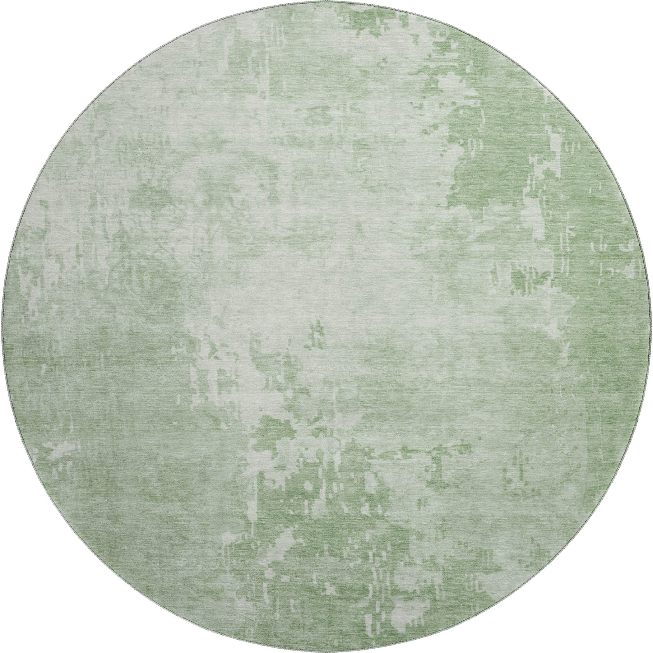 Salzburg Machine Washable Transitional Mint Green Rug 8' x 8' #shape_Round