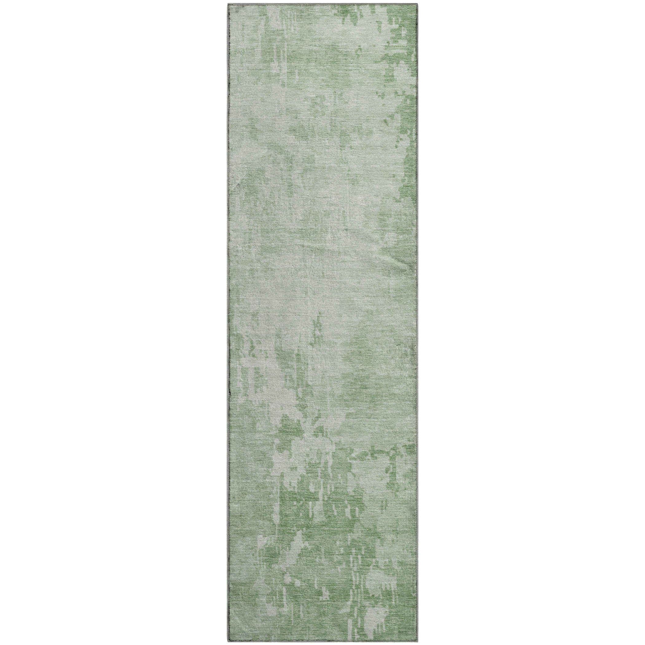 Salzburg Machine Washable Transitional Mint Green Rug 2'3" x 7'6" #shape_Runner