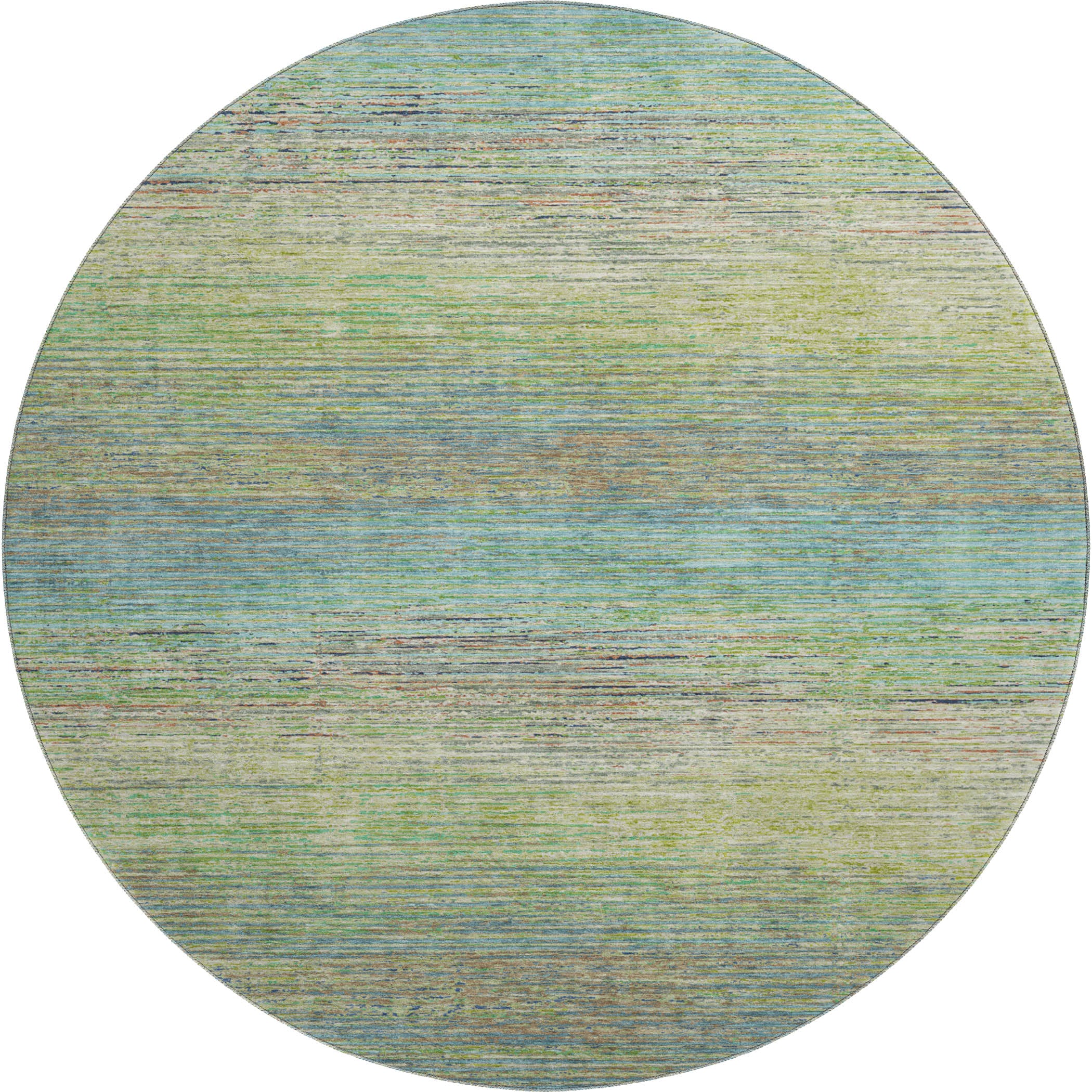 Dublin Machine Washable Transitional Aloe Green Rug 8' x 8' #shape_Round