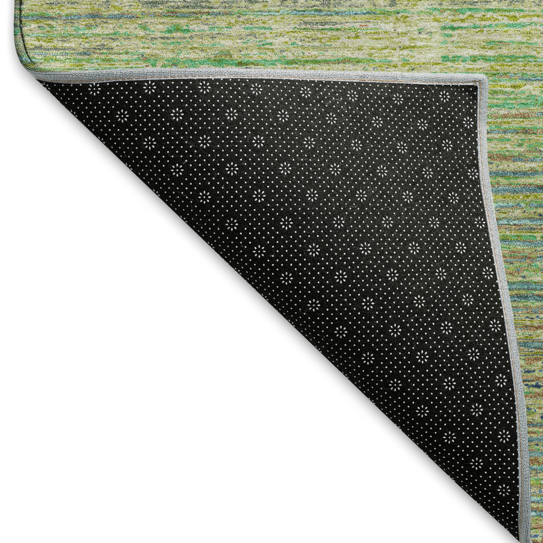 Dublin Machine Washable Transitional Aloe Green Rug 1'8" x 2'6" #shape_Rectangle