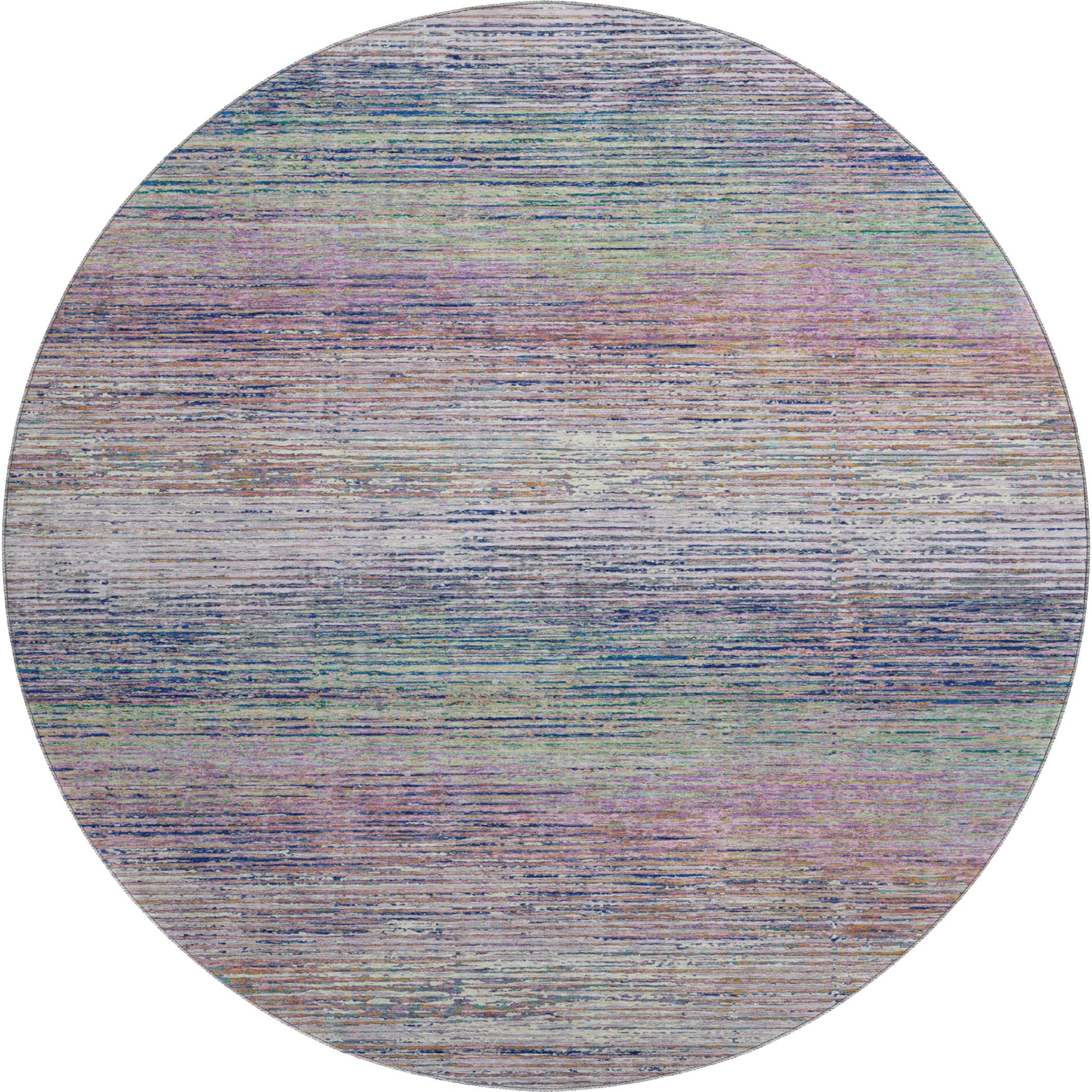Dublin Machine Washable Transitional Blush Pink Rug 8' x 8' #shape_Round