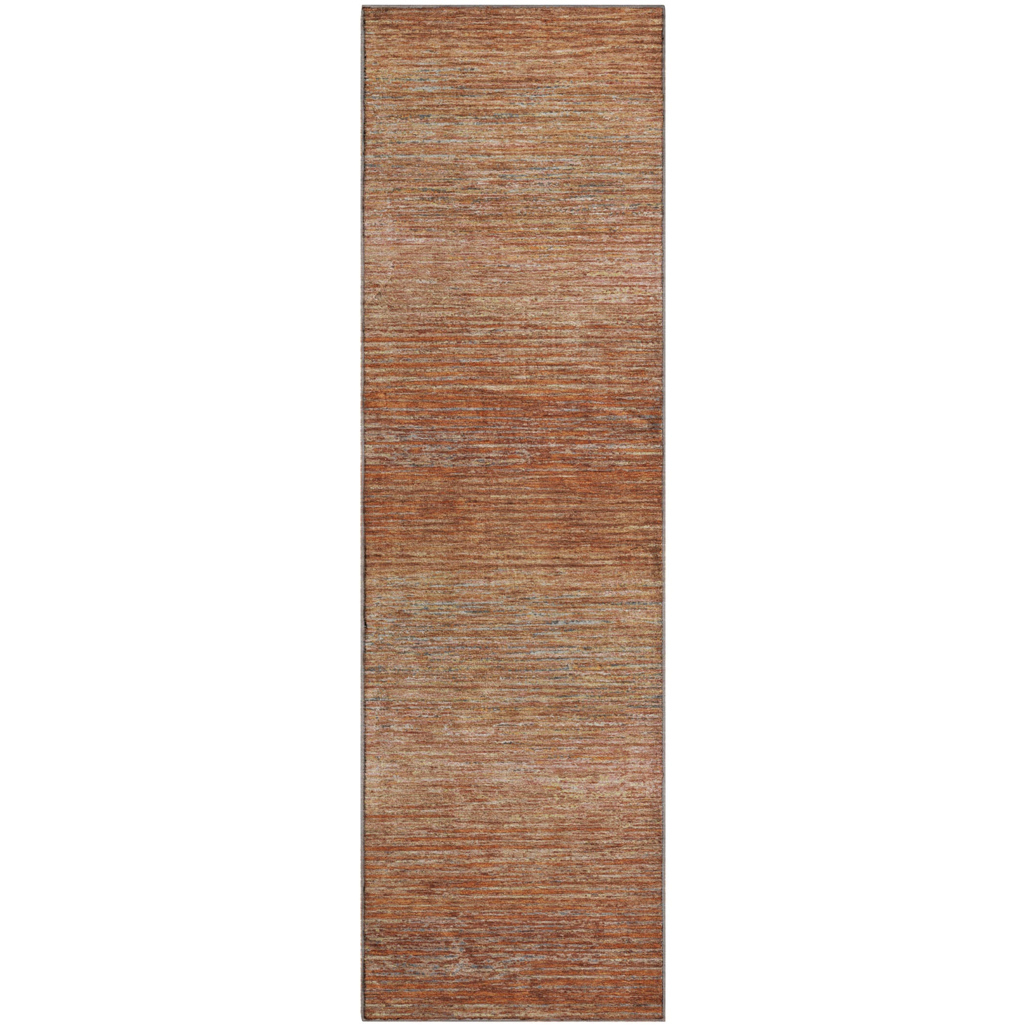 Dublin Machine Washable Transitional Copper Orange Rug 2'3" x 7'6" #shape_Runner