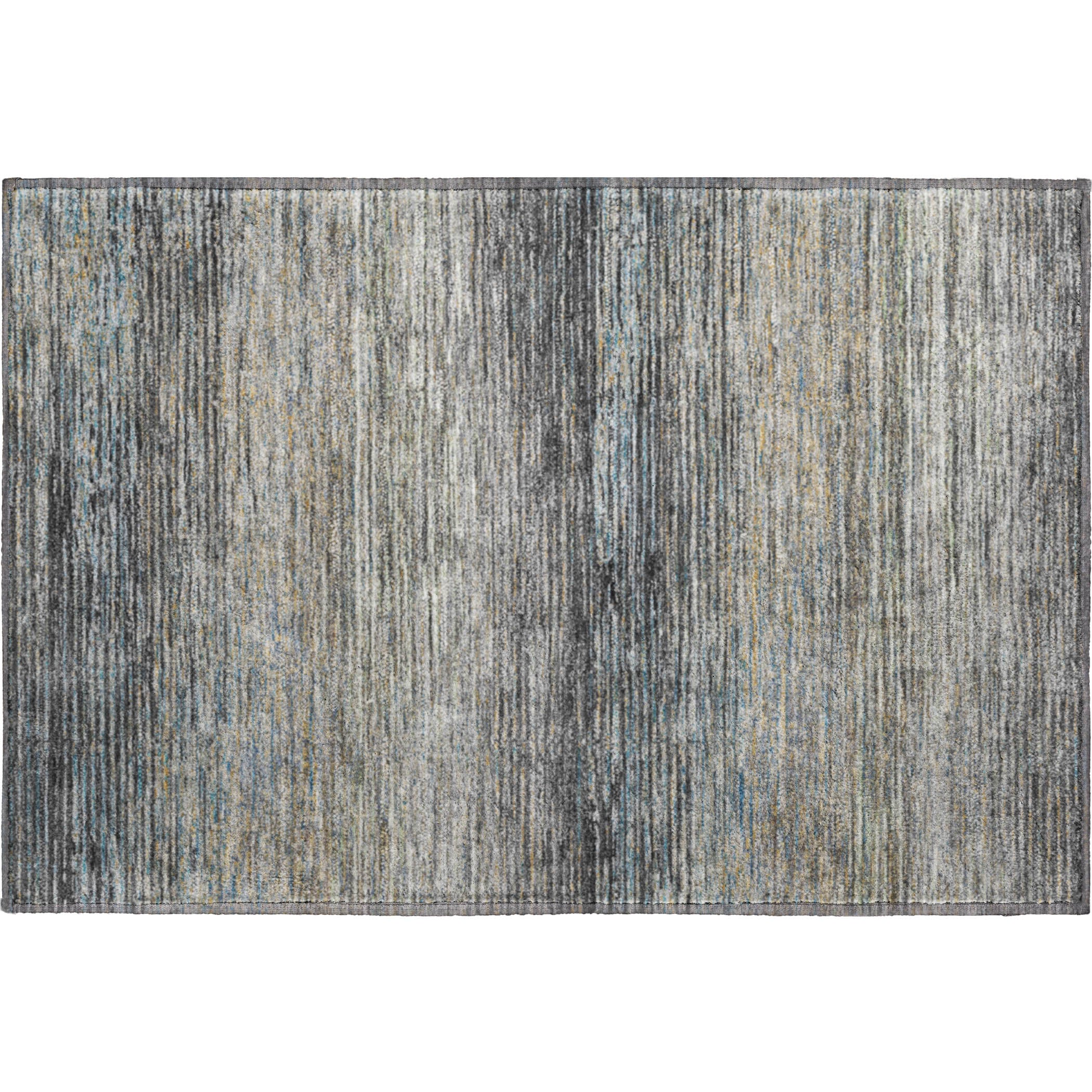 Dublin Machine Washable Transitional Granite Gray Rug 1'8" x 2'6" #shape_Rectangle