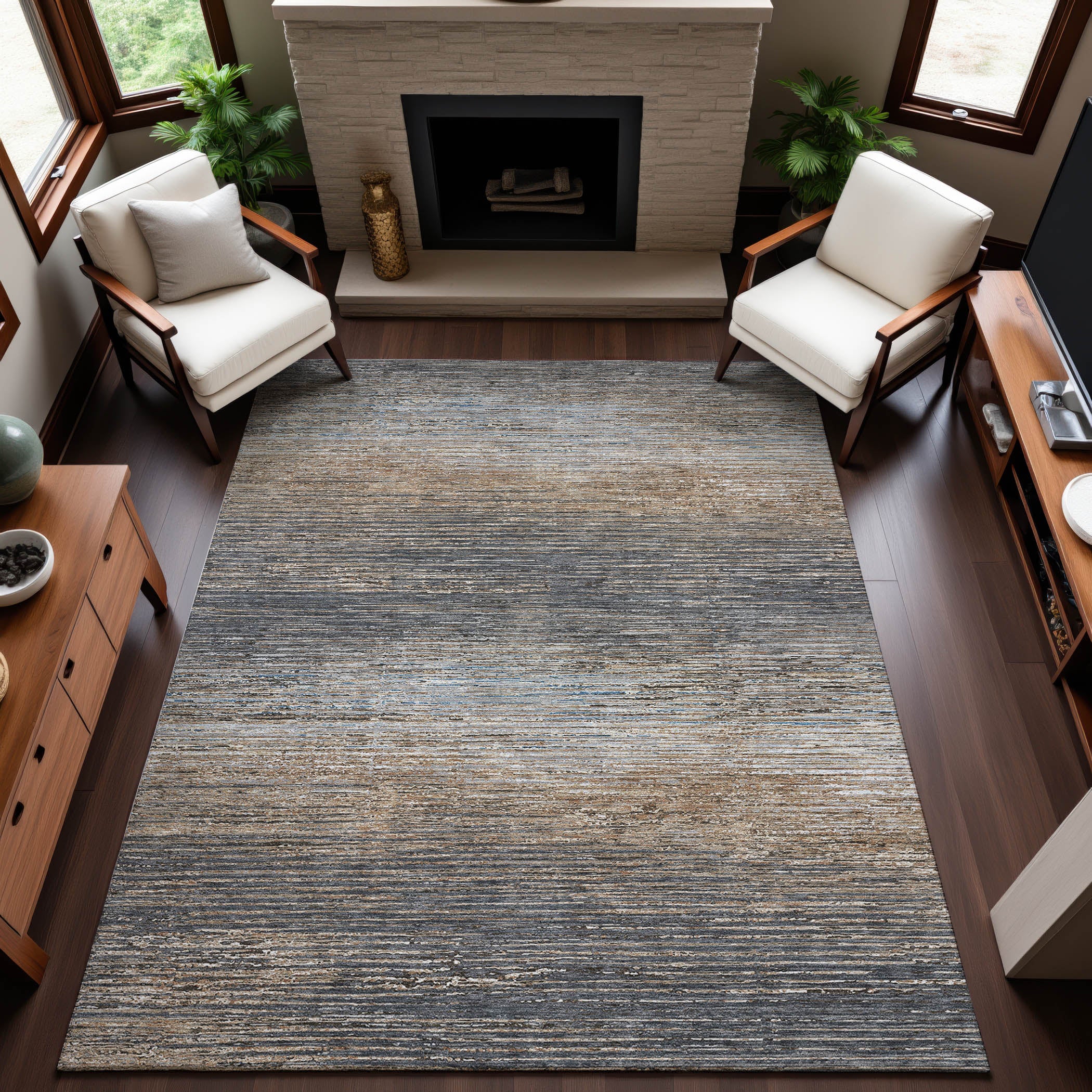 Dublin Machine Washable Transitional Pewter Gray Rug 2'6" x 3'10" #shape_Rectangle