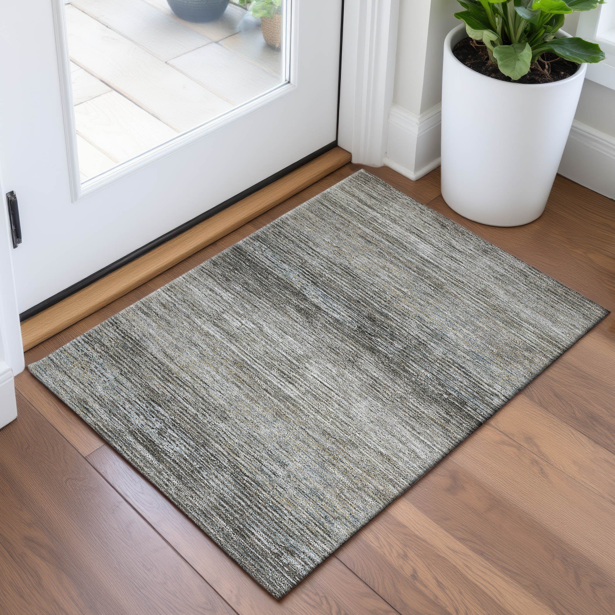 Dublin Machine Washable Transitional Taupe Brown Rug 1'8" x 2'6" #shape_Rectangle