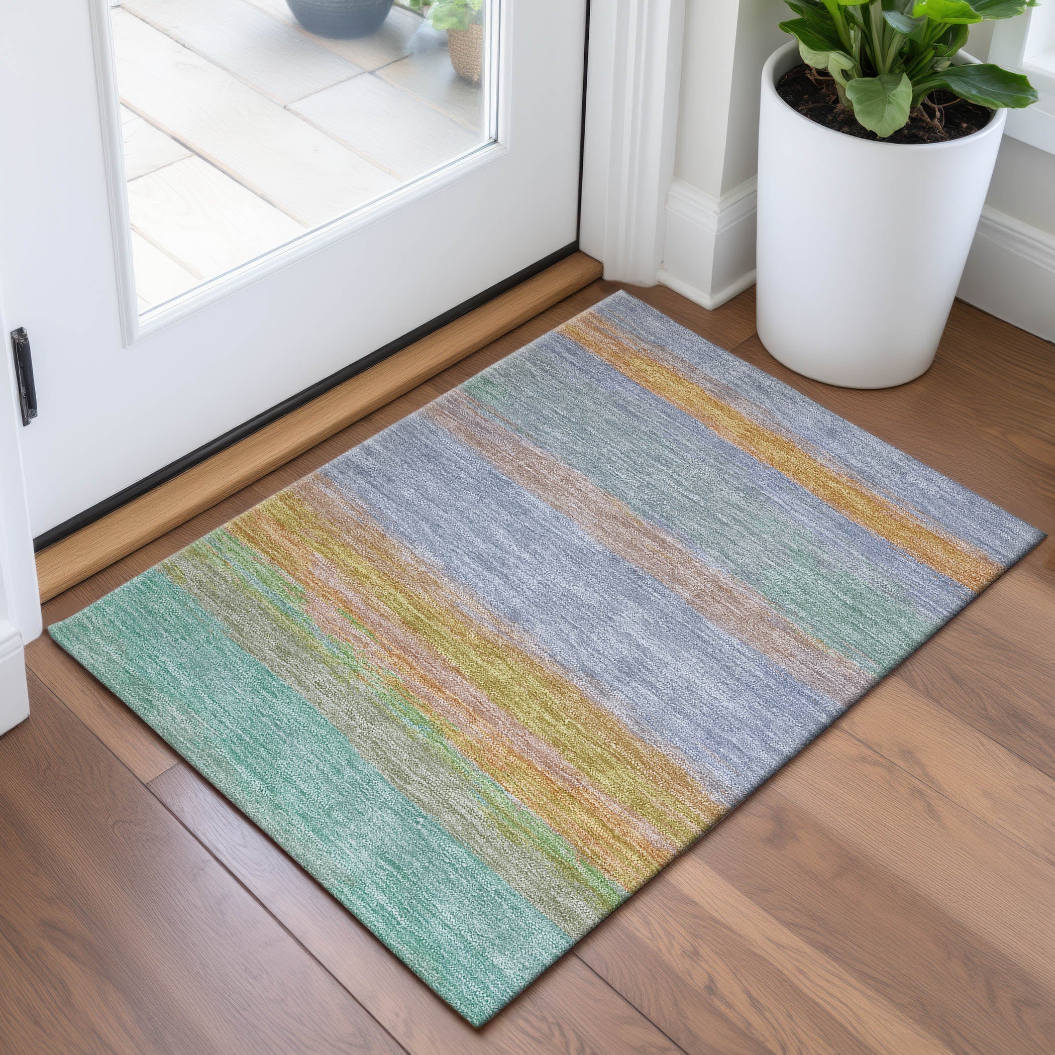 Seville Machine Washable Transitional Lavender Purple Rug 1'8" x 2'6" #shape_Rectangle