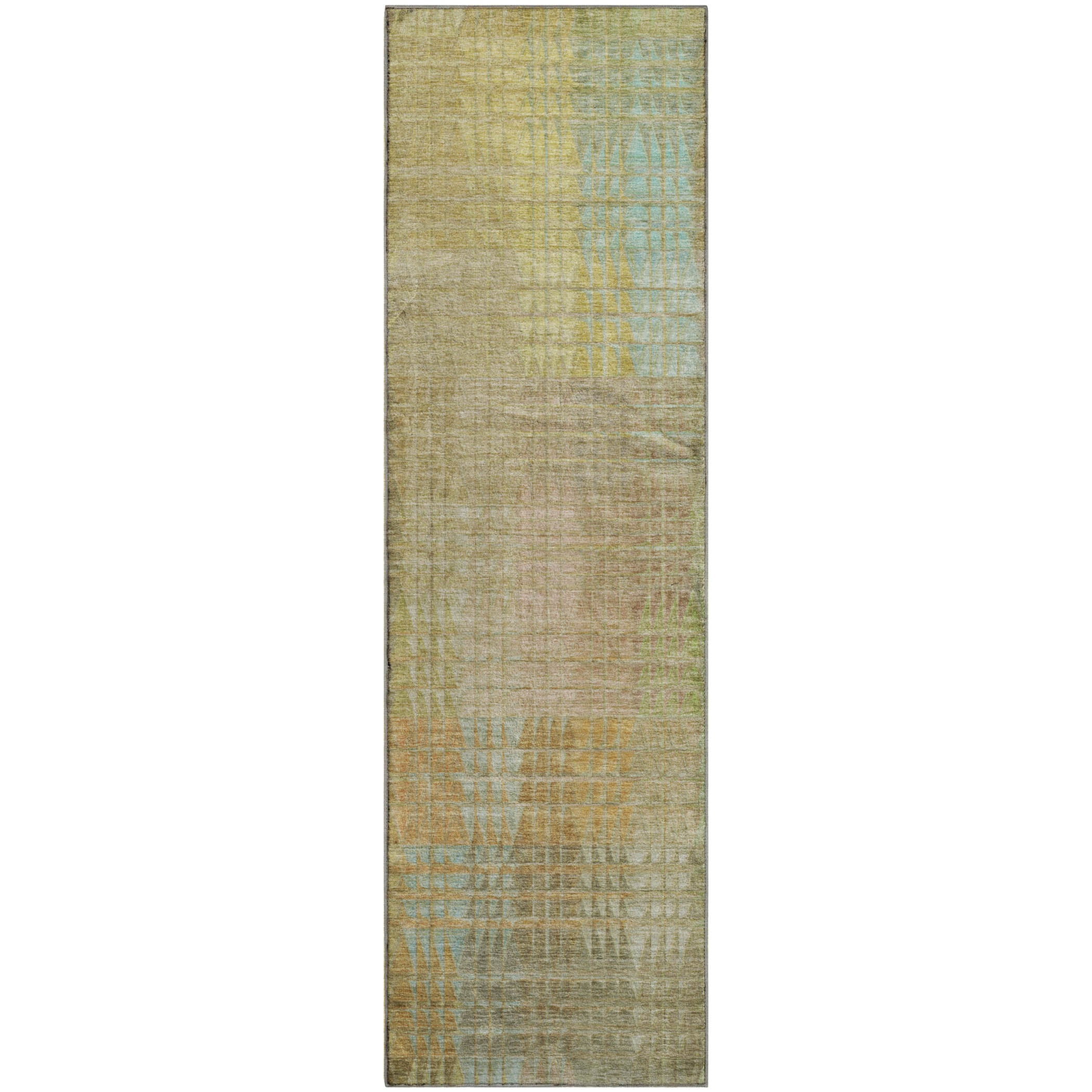 Vienna Machine Washable Transitional Beige Brown Rug 2'3" x 7'6" #shape_Runner