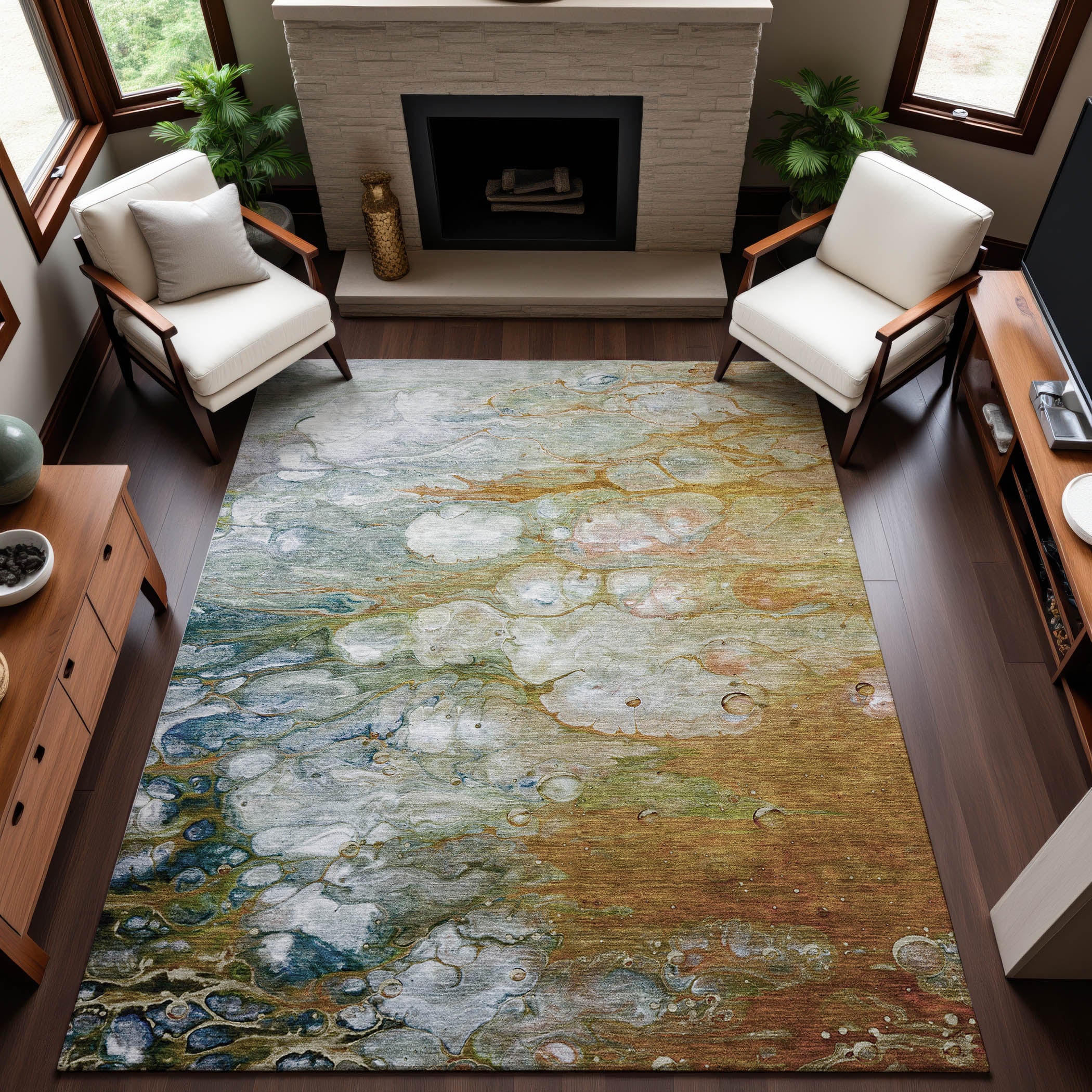 Dublin Machine Washable Transitional Paprika Orange Rug 2'6" x 3'10" #shape_Rectangle
