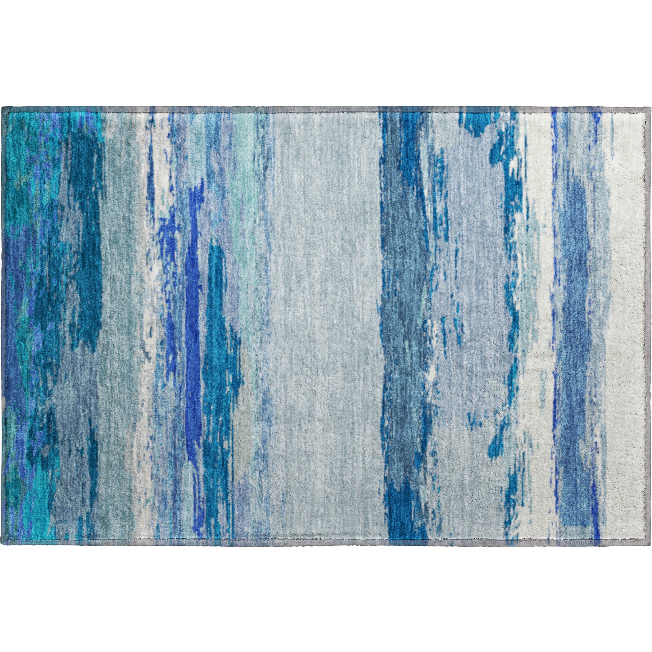 Montevideo Machine Washable Transitional Blue Rug 1'8" x 2'6" #shape_Rectangle