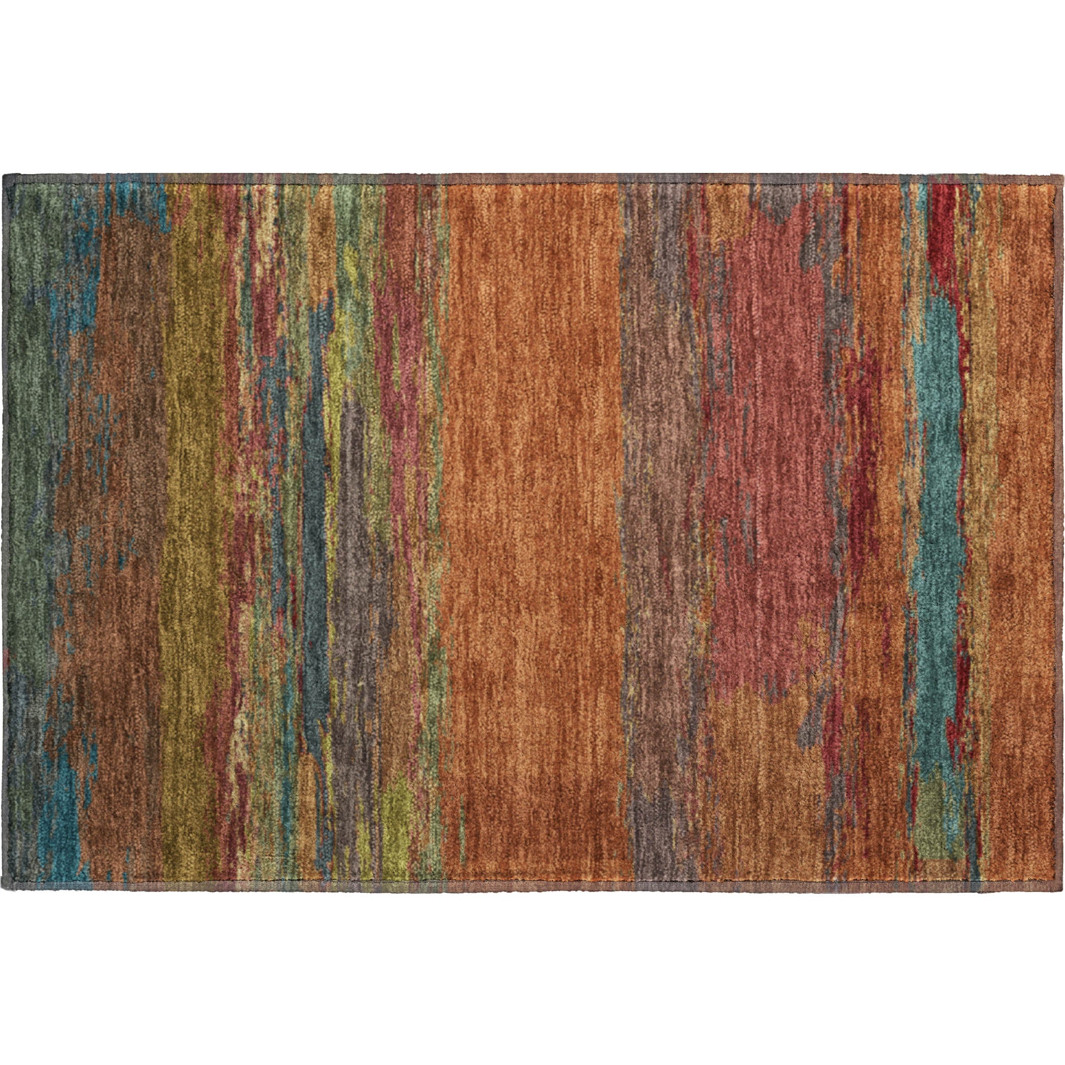 Montevideo Machine Washable Transitional Terracotta Orange Rug 1'8" x 2'6" #shape_Rectangle