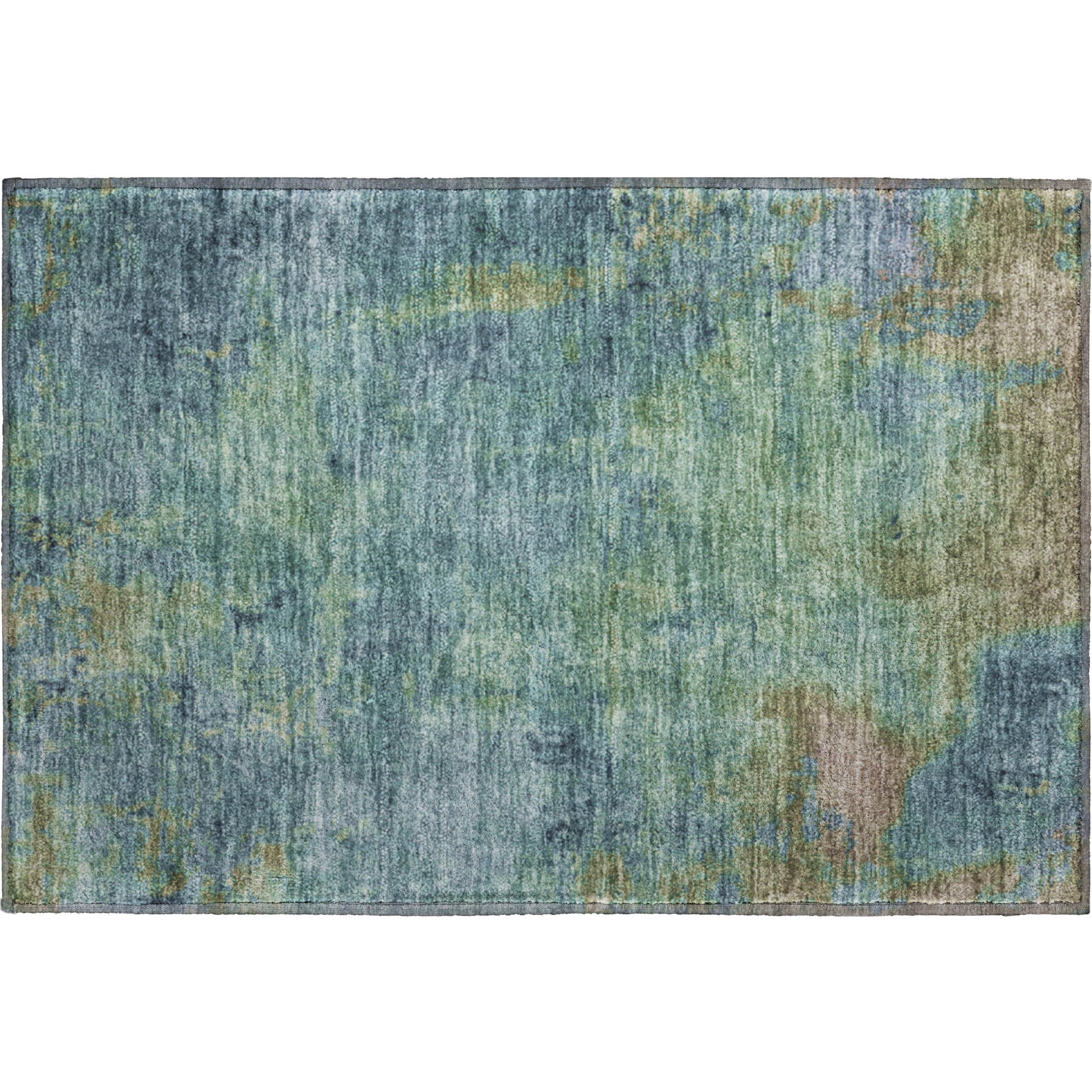 Queenstown Machine Washable Transitional Blue Rug 1'8" x 2'6" #shape_Rectangle