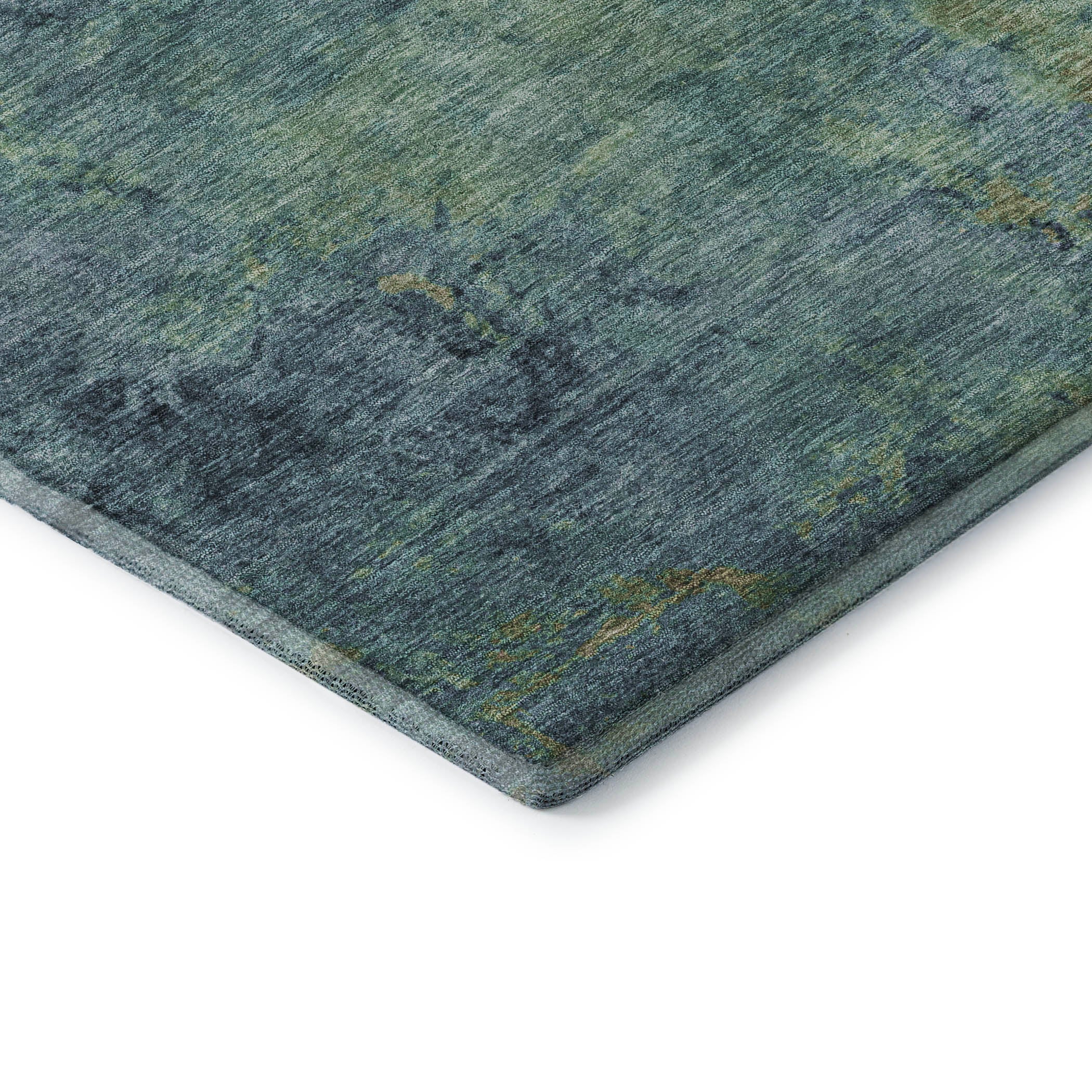 Queenstown Machine Washable Transitional Blue Rug 1'8" x 2'6" #shape_Rectangle