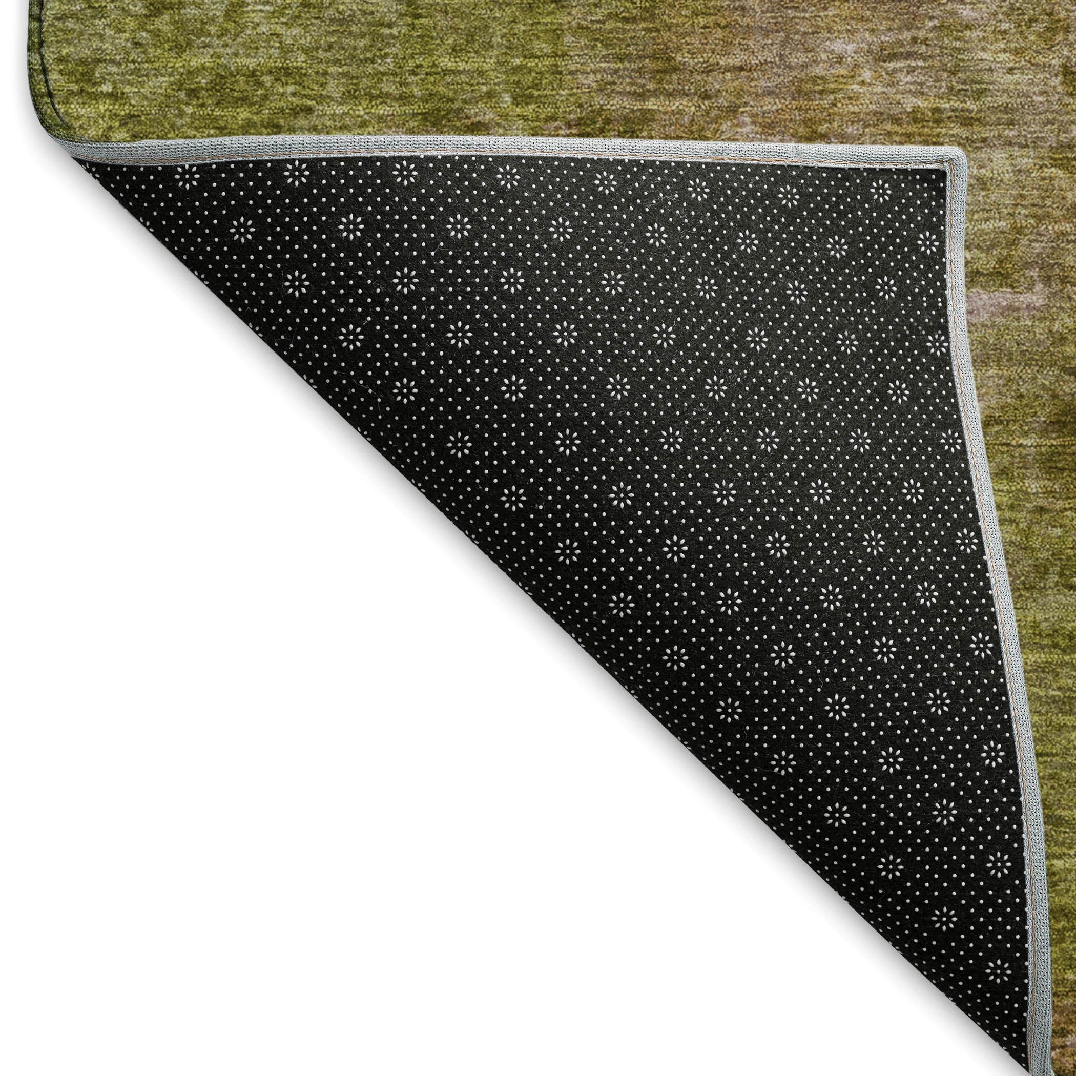 Queenstown Machine Washable Transitional Green Rug 1'8" x 2'6" #shape_Rectangle