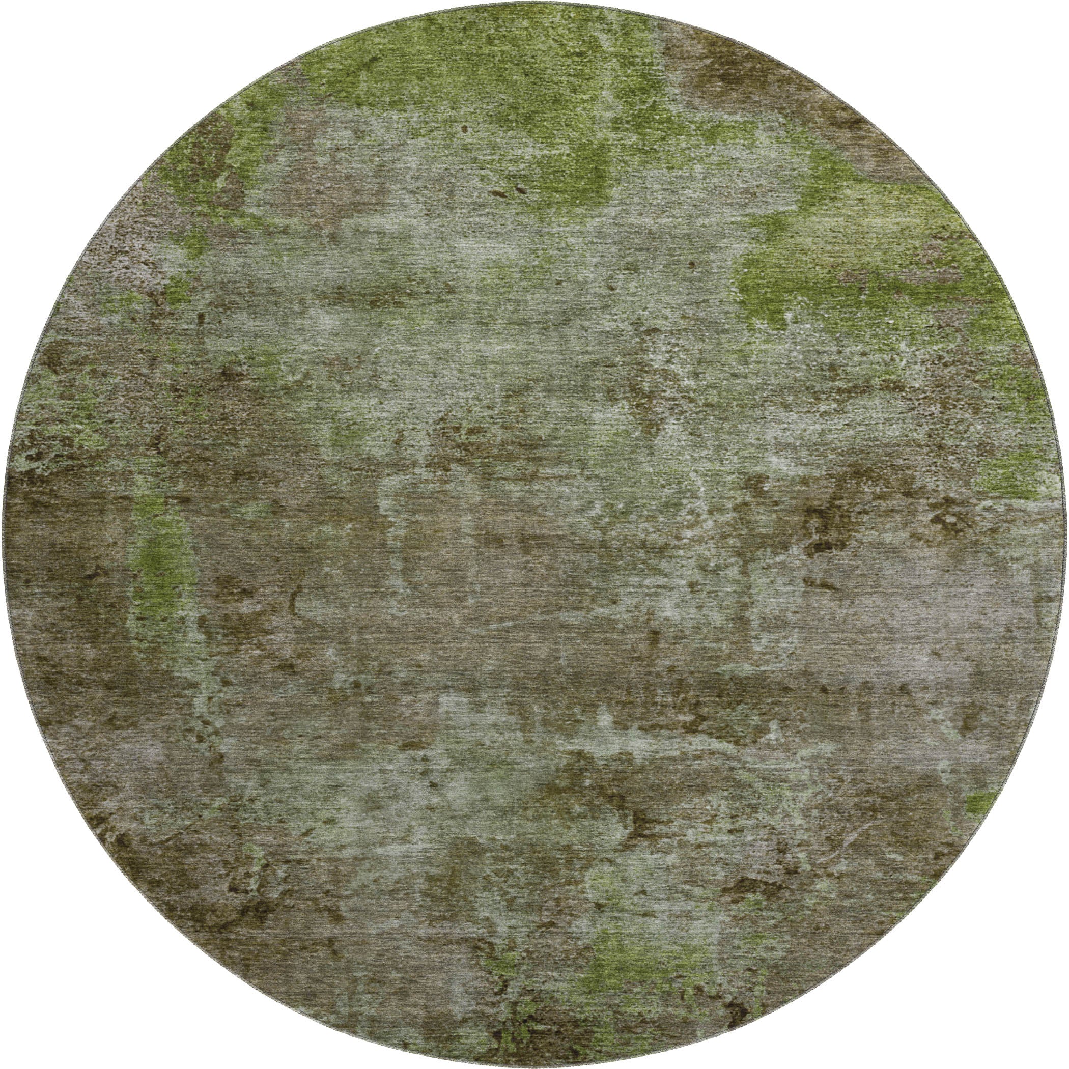 Queenstown Machine Washable Transitional Mocha Brown Rug 8' x 8' #shape_Round