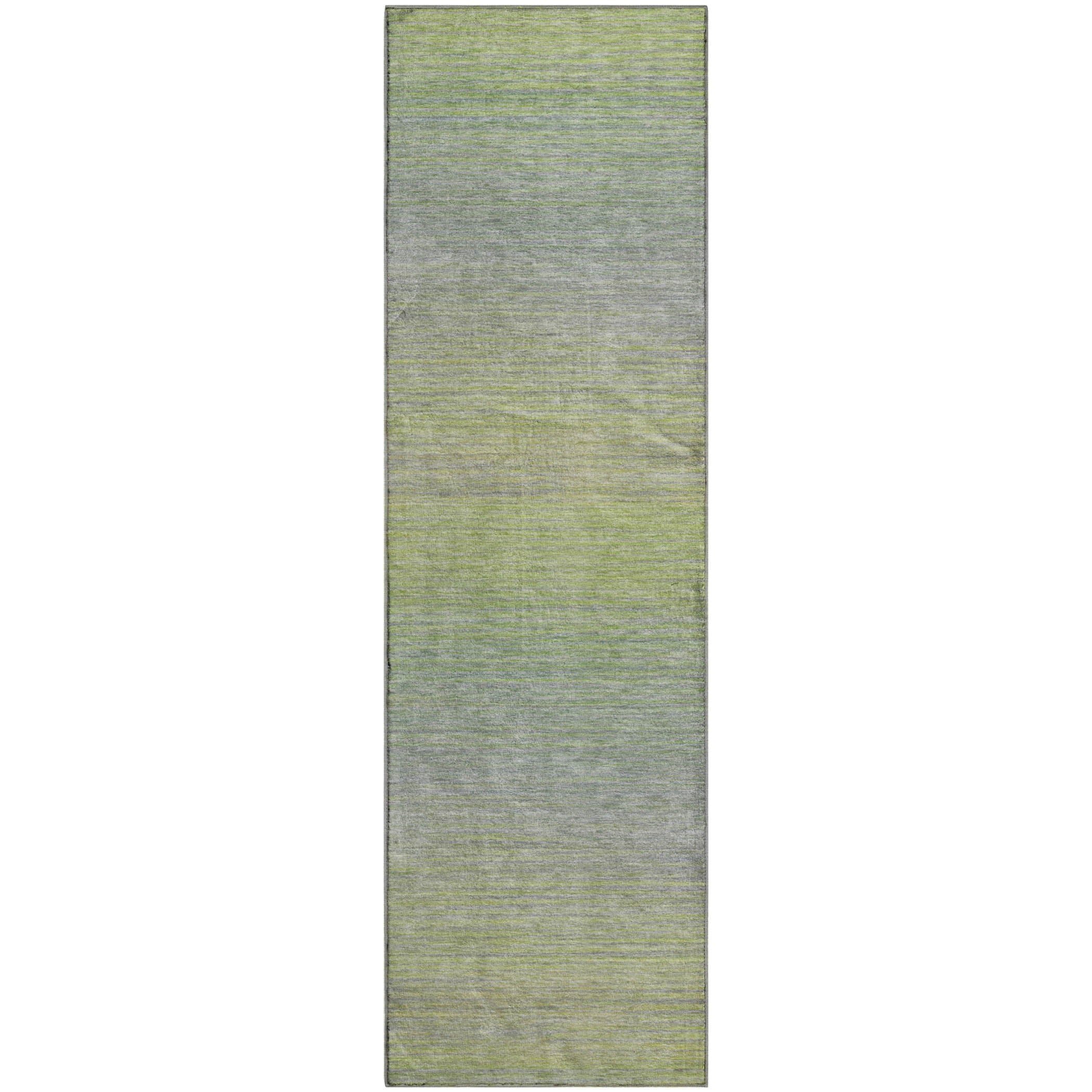 Montevideo Machine Washable Transitional Aloe Green Rug 2'3" x 7'6" #shape_Runner