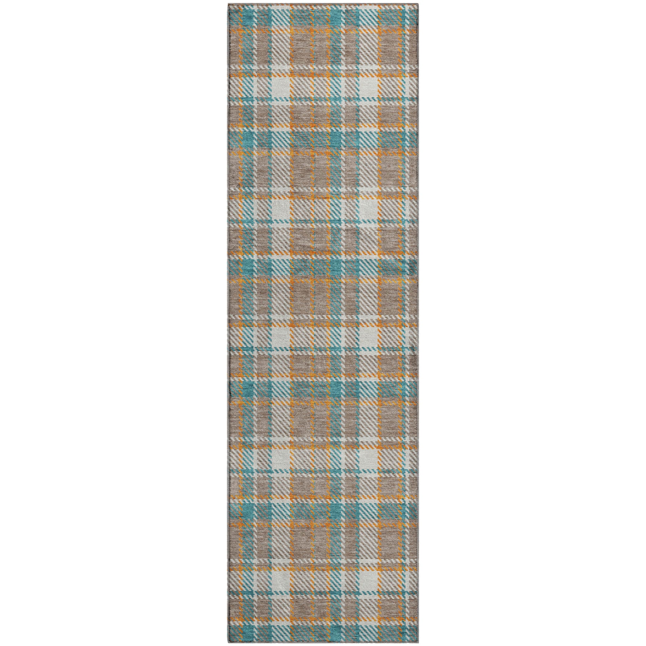 Queenstown Machine Washable Transitional Taupe Brown Rug 2'3" x 7'6" #shape_Runner
