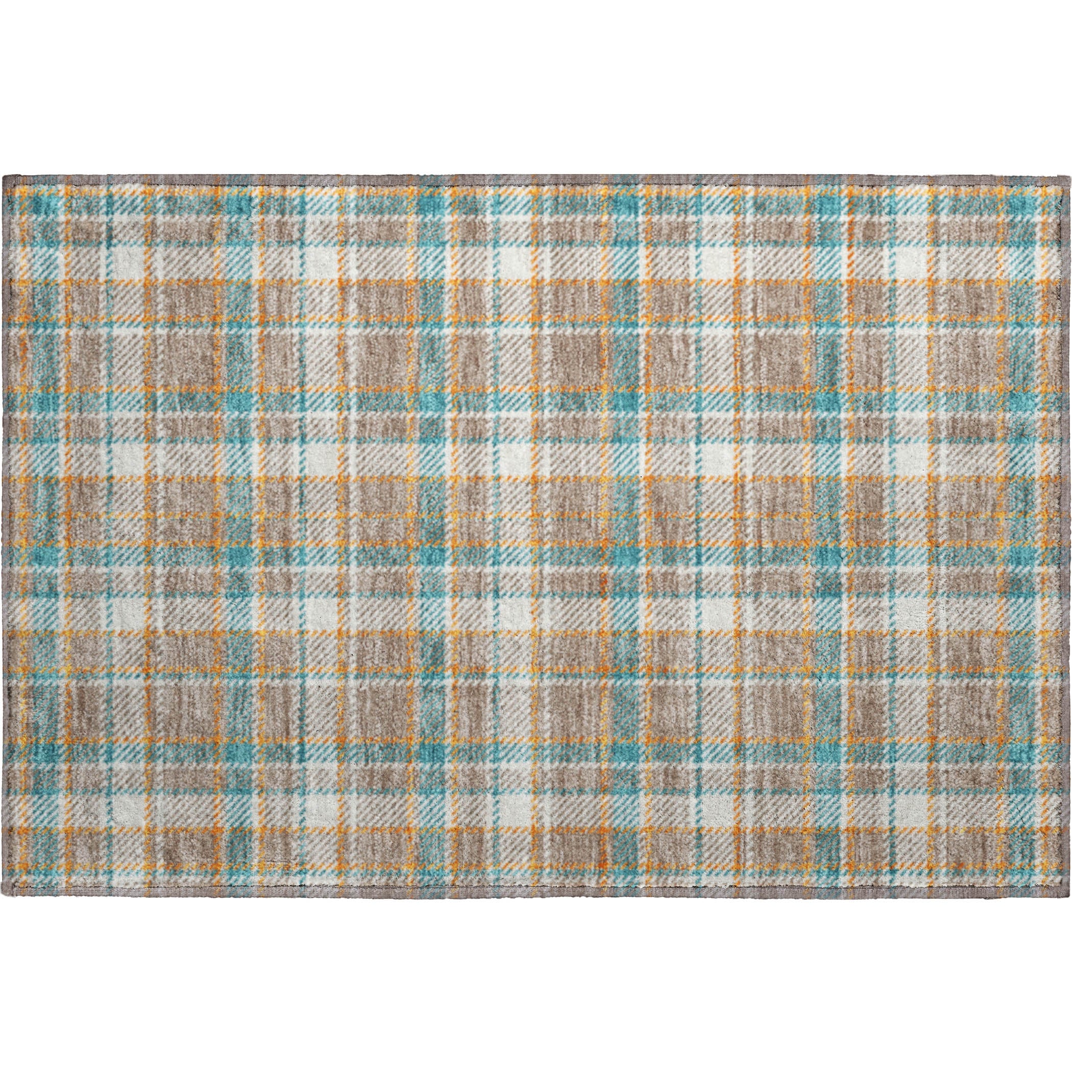 Queenstown Machine Washable Transitional Taupe Brown Rug 1'8" x 2'6" #shape_Rectangle