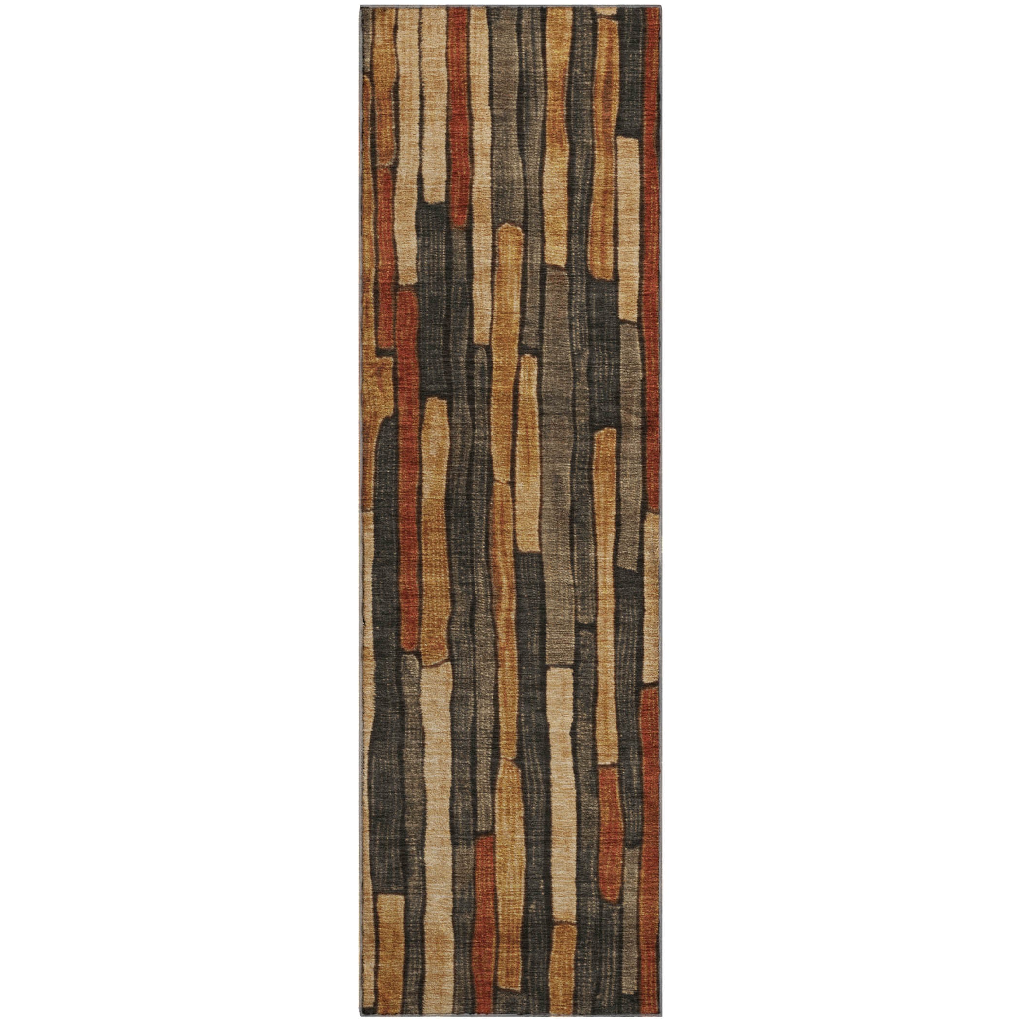 Cusco Machine Washable Transitional Coffee Brown Rug 2'3" x 7'6" #shape_Runner