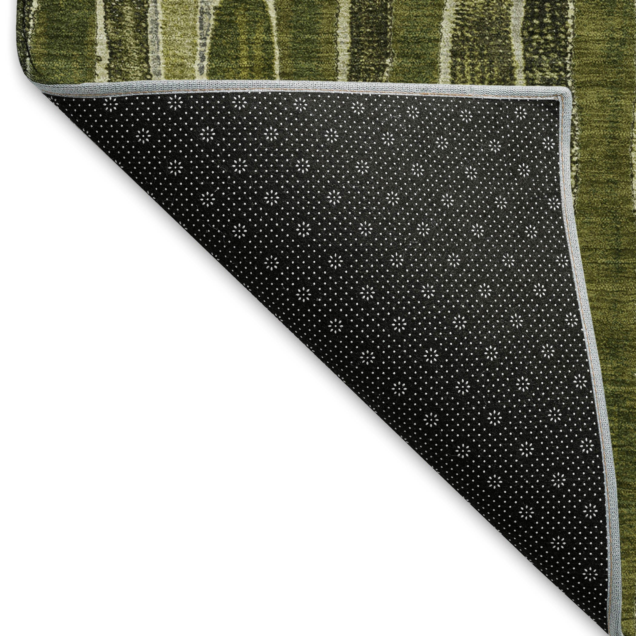 Cusco Machine Washable Transitional Olive Green Rug 1'8" x 2'6" #shape_Rectangle