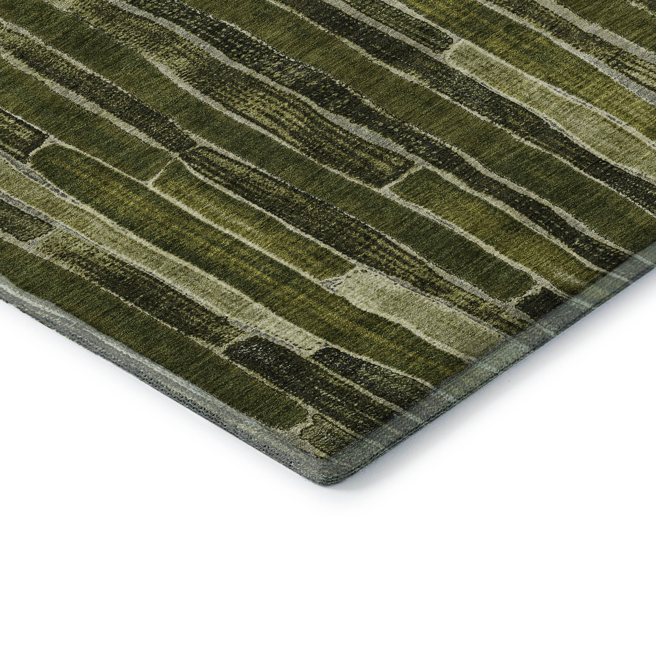 Cusco Machine Washable Transitional Olive Green Rug 1'8" x 2'6" #shape_Rectangle