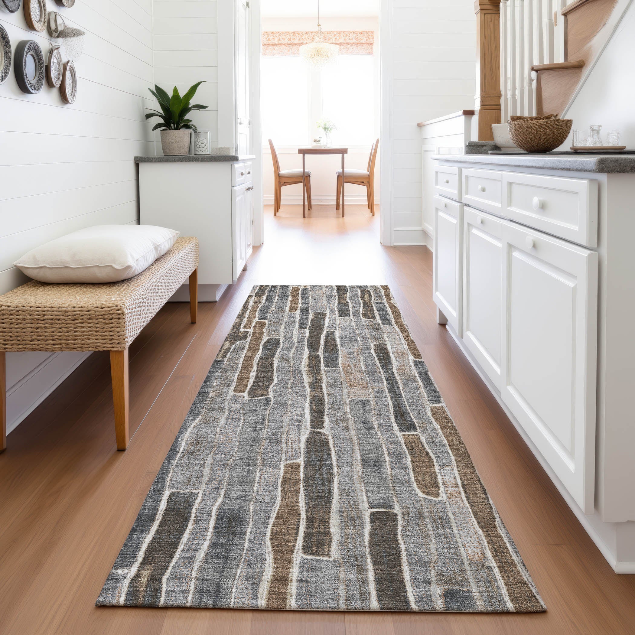Cusco Machine Washable Transitional Pewter Gray Rug 2'3" x 7'6" #shape_Runner