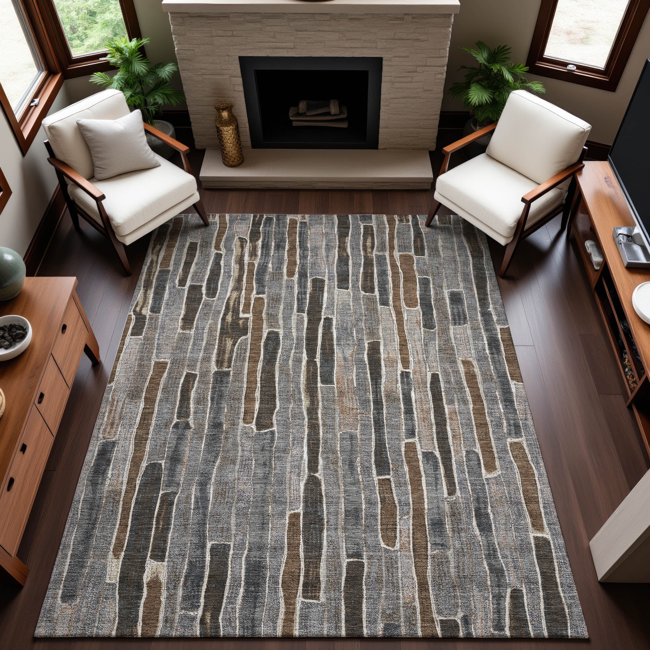 Cusco Machine Washable Transitional Pewter Gray Rug 2'6" x 3'10" #shape_Rectangle