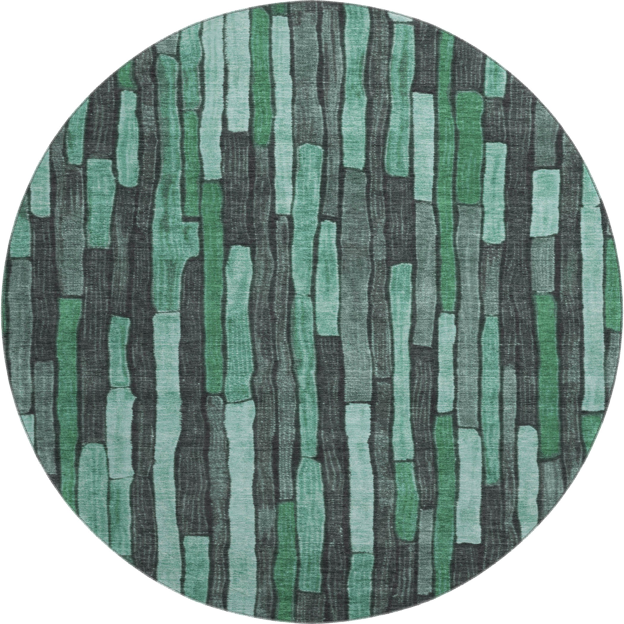 Cusco Machine Washable Transitional Sage Green Rug 8' x 8' #shape_Round
