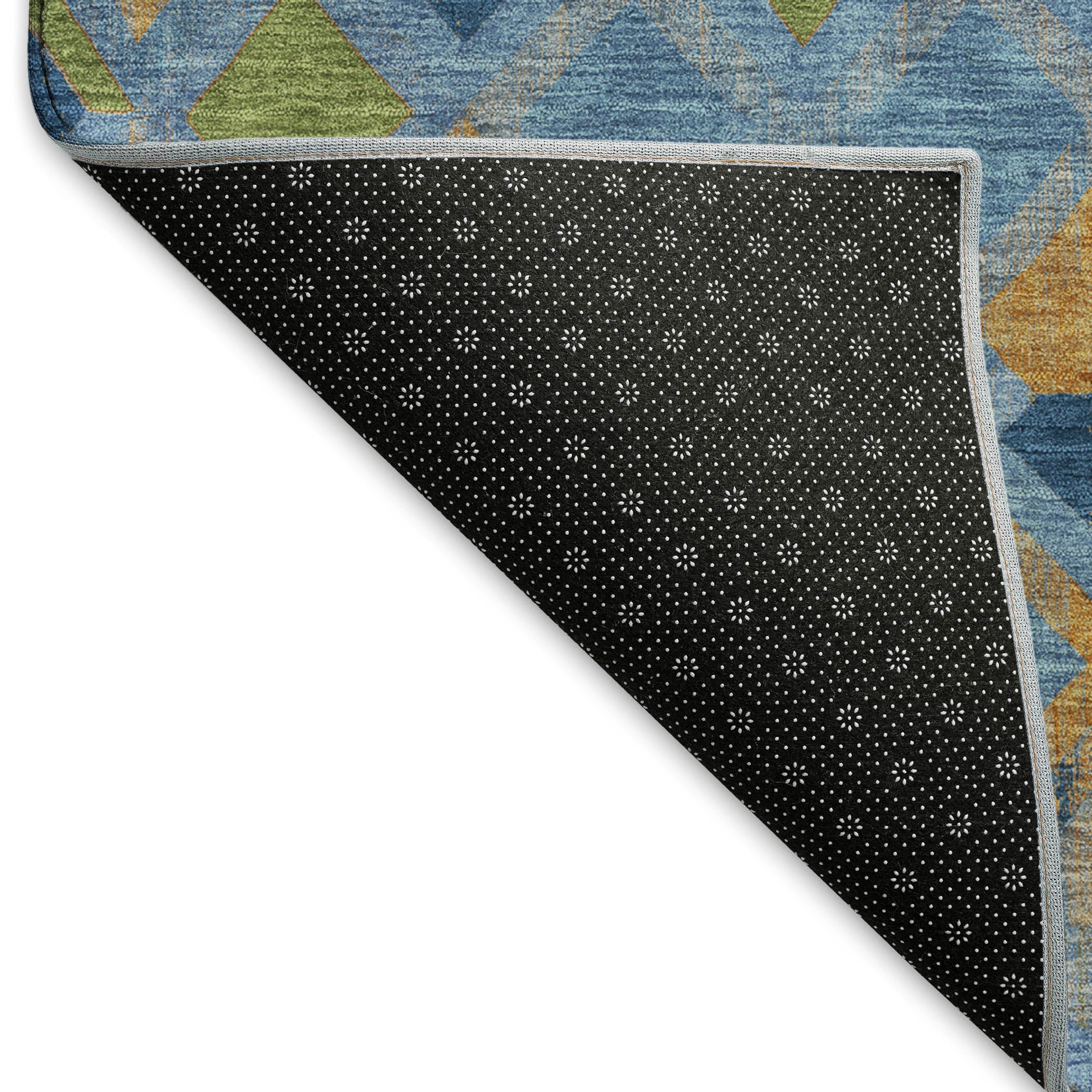 Nairobi Machine Washable Transitional Denim Blue Rug 1'8" x 2'6" #shape_Rectangle
