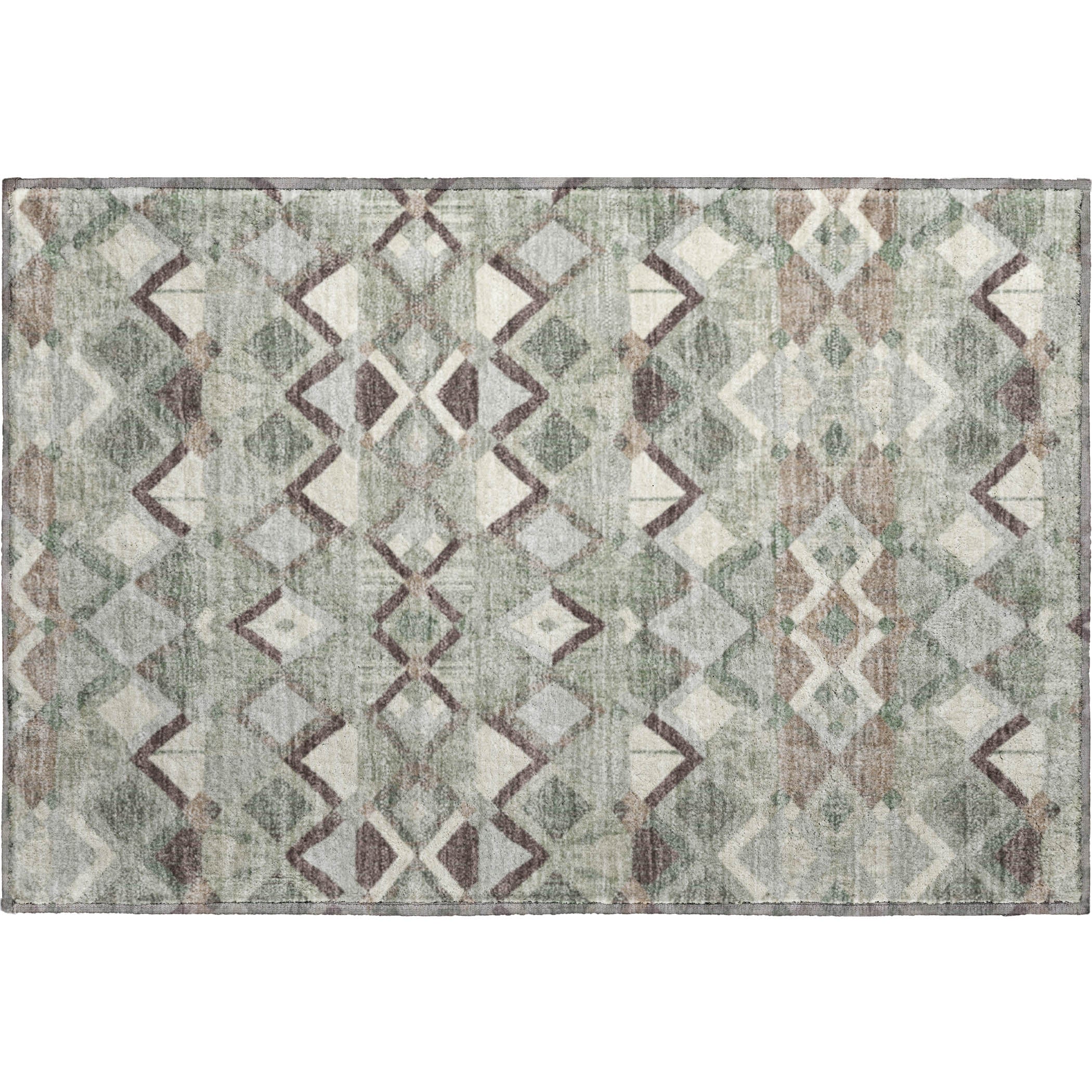 Nairobi Machine Washable Transitional Sage Green Rug 1'8" x 2'6" #shape_Rectangle