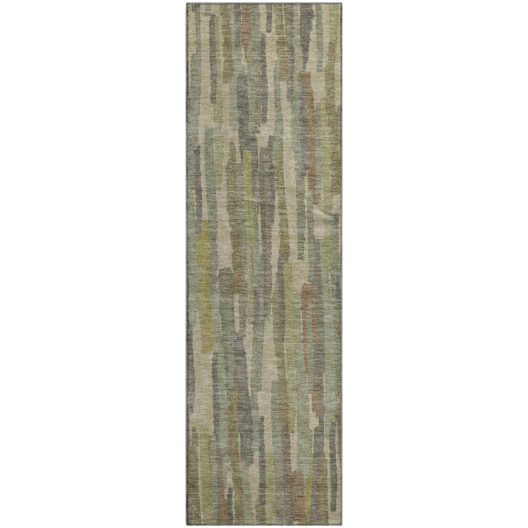 Lucerne Machine Washable Transitional Aloe Green Rug 2'3" x 7'6" #shape_Runner