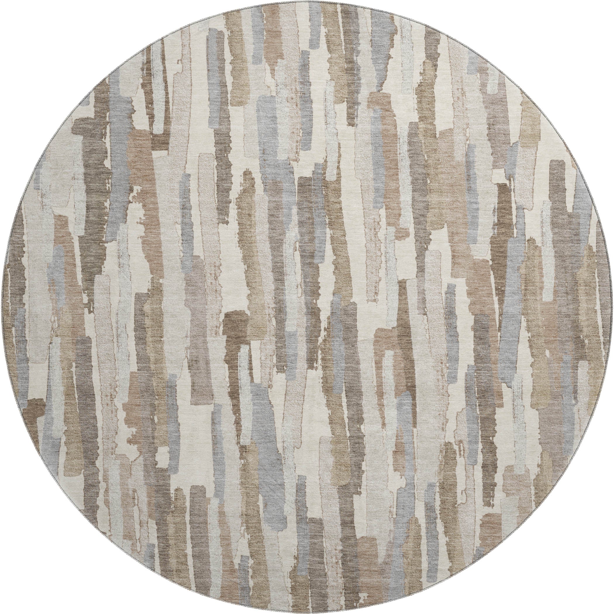 Lucerne Machine Washable Transitional Ivory Rug 8' x 8' #shape_Round