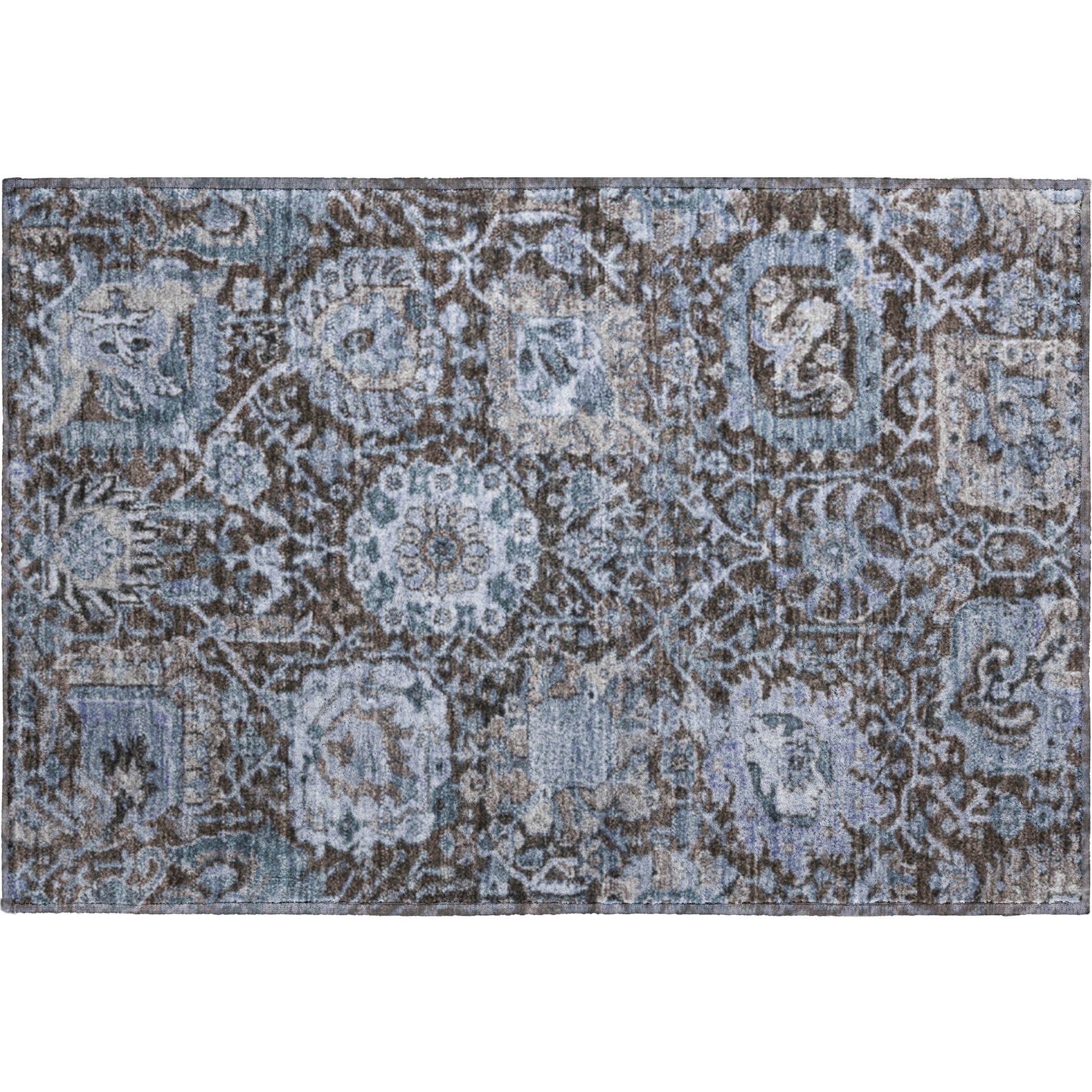 Reykjavik Machine Washable Transitional Denim Blue Rug 1'8" x 2'6" #shape_Rectangle
