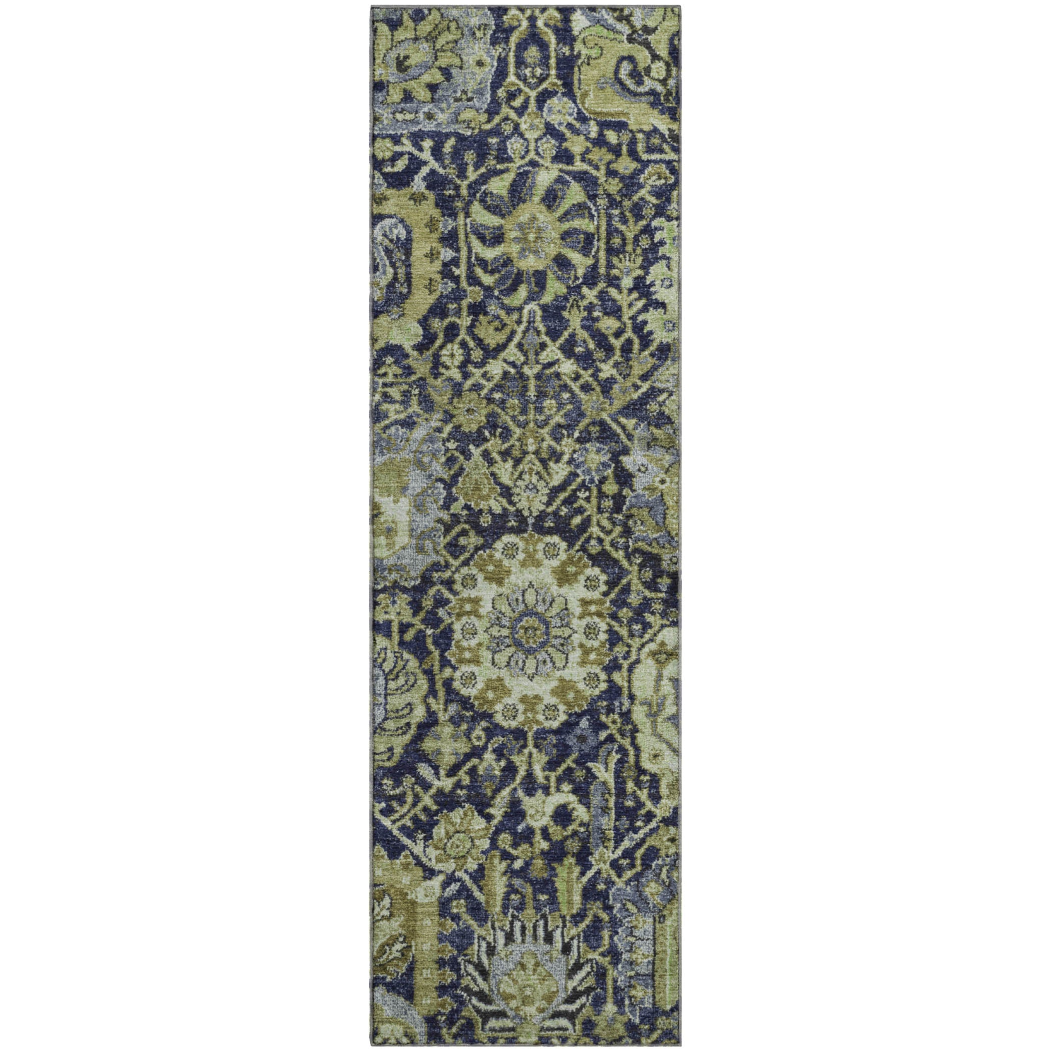 Reykjavik Machine Washable Transitional Fern Green Rug 2'3" x 7'6" #shape_Runner
