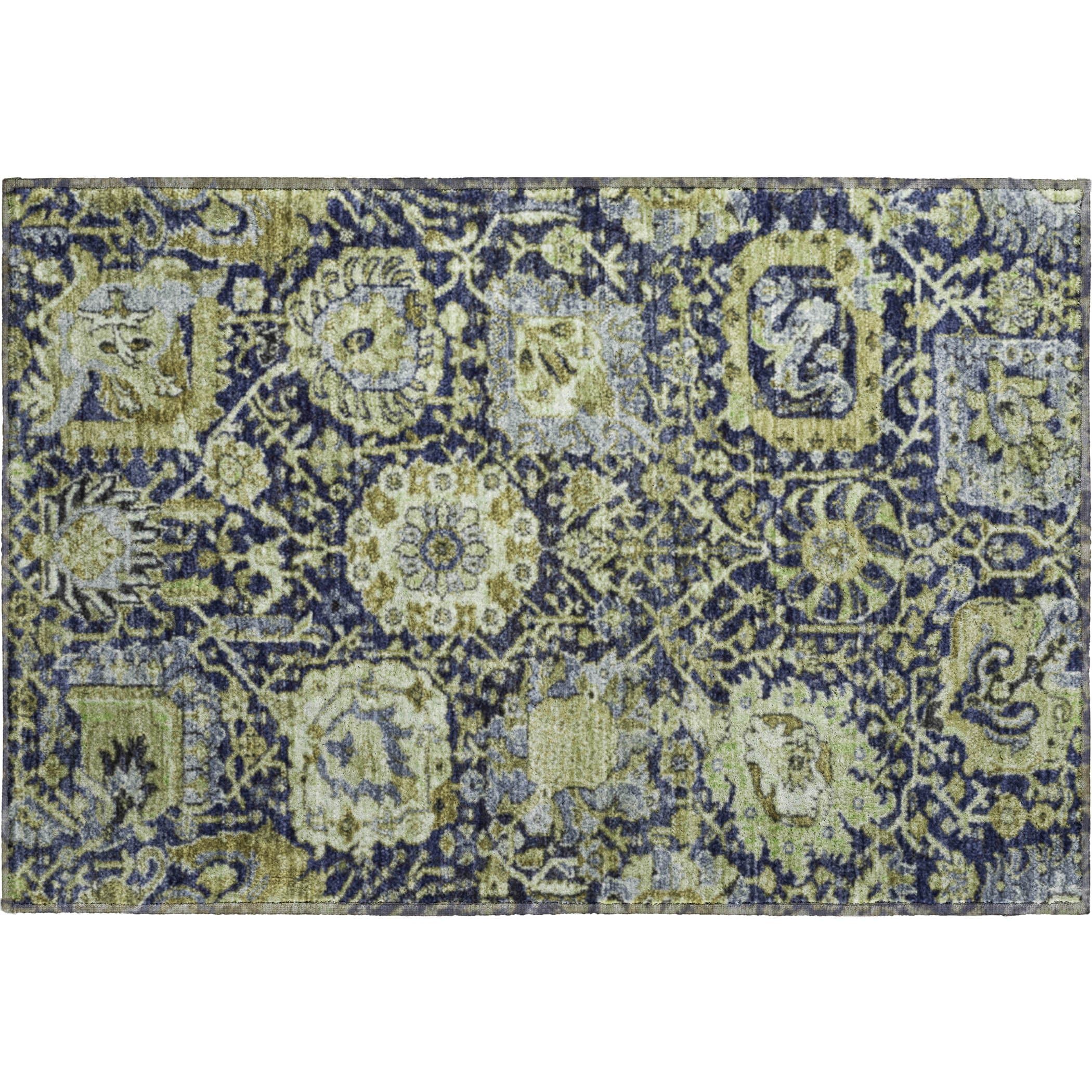 Reykjavik Machine Washable Transitional Fern Green Rug 1'8" x 2'6" #shape_Rectangle