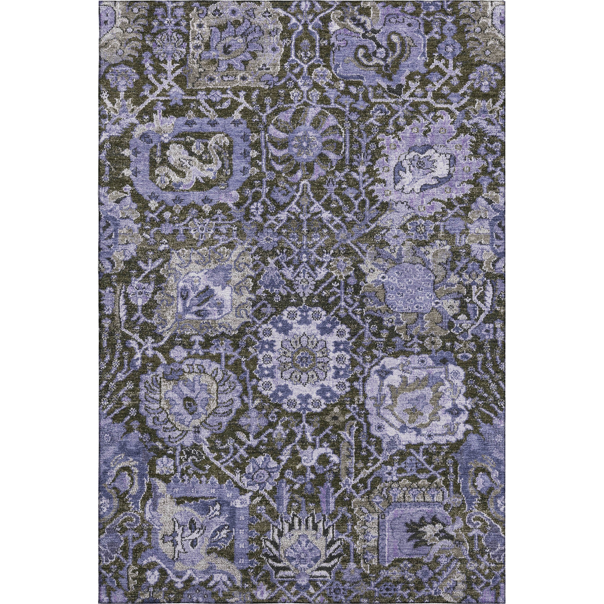 Reykjavik Machine Washable Transitional Purple Rug 2'6" x 3'10" #shape_Rectangle