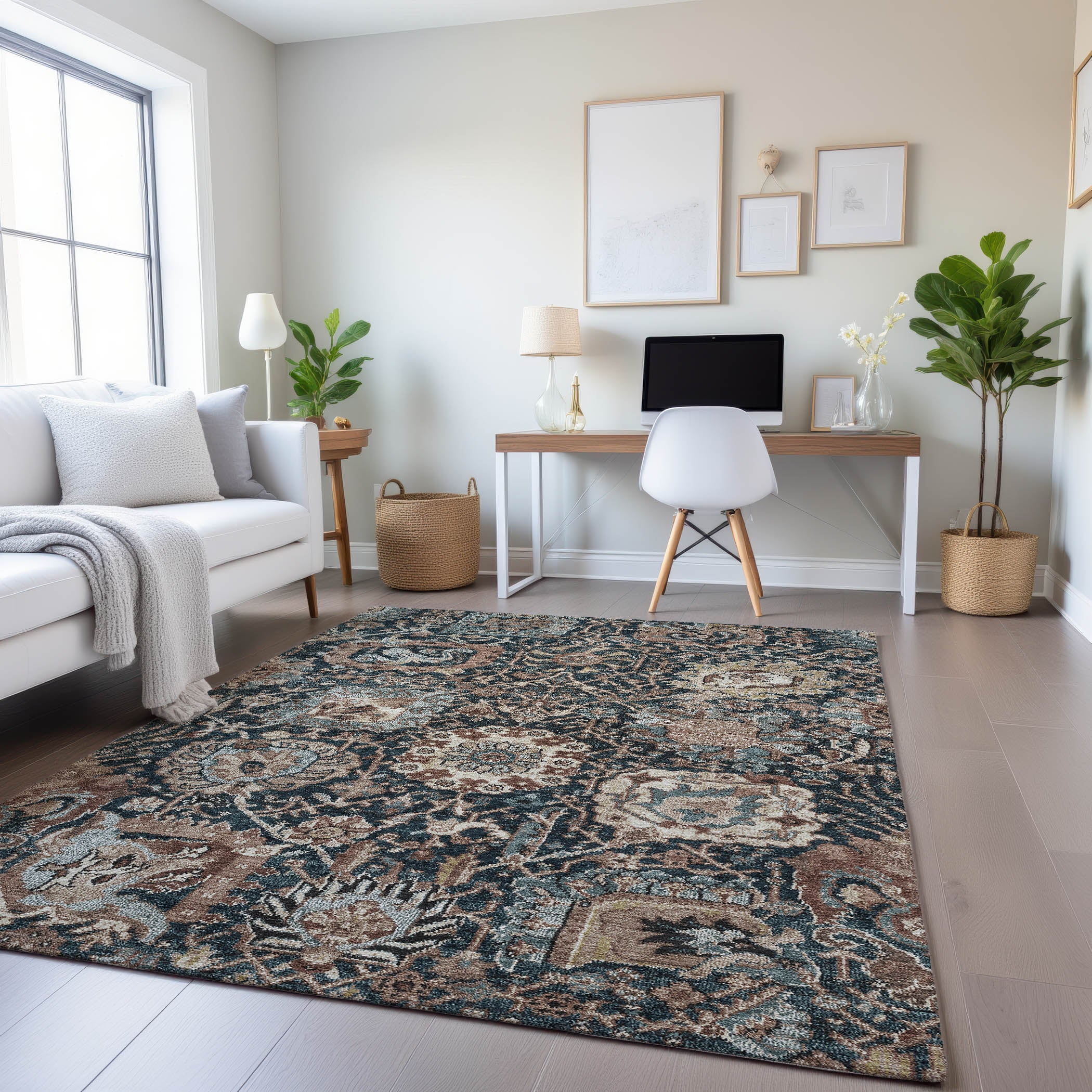 Reykjavik Machine Washable Transitional Taupe Brown Rug 2'6" x 3'10" #shape_Rectangle