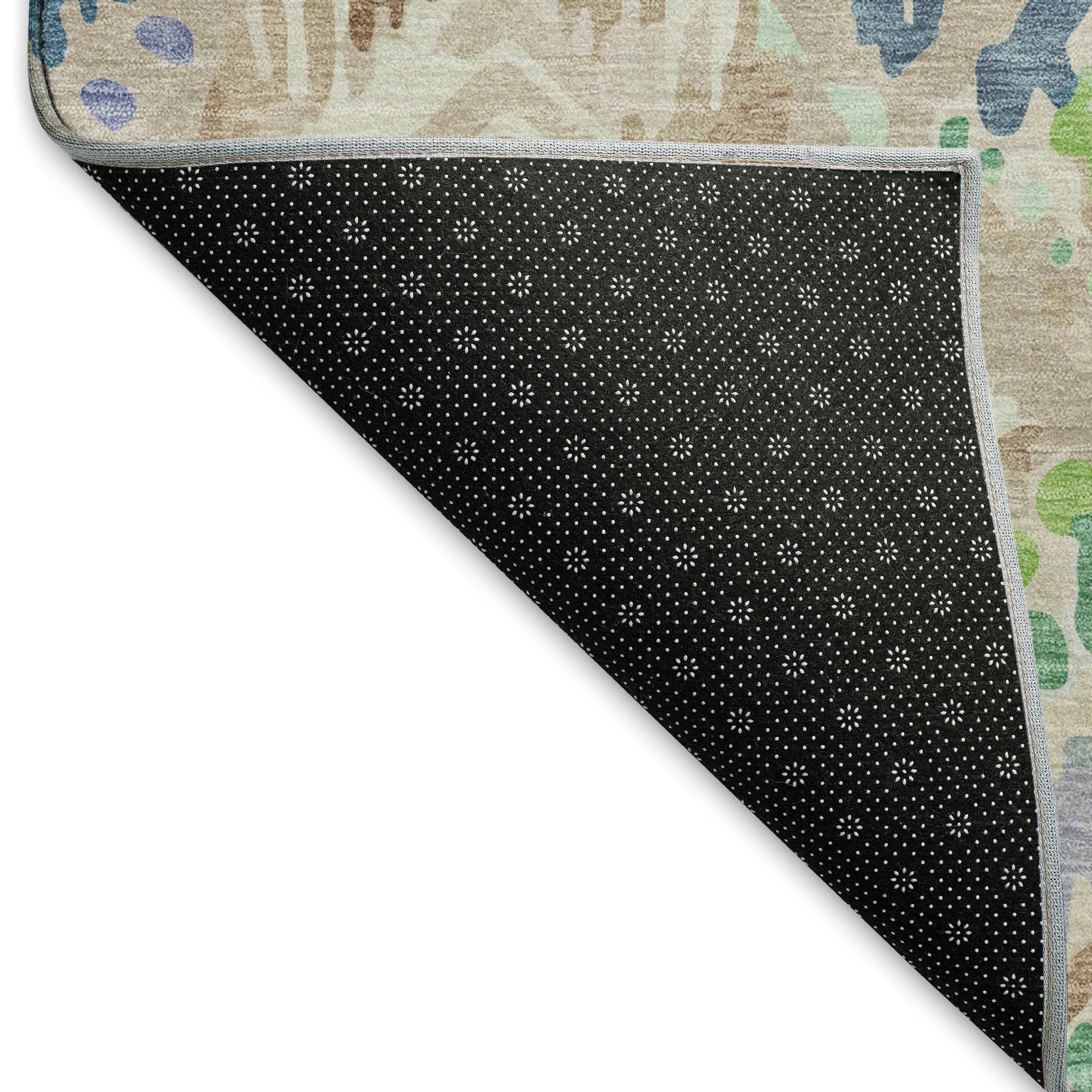 Florence Machine Washable Transitional Beige Brown Rug 1'8" x 2'6" #shape_Rectangle