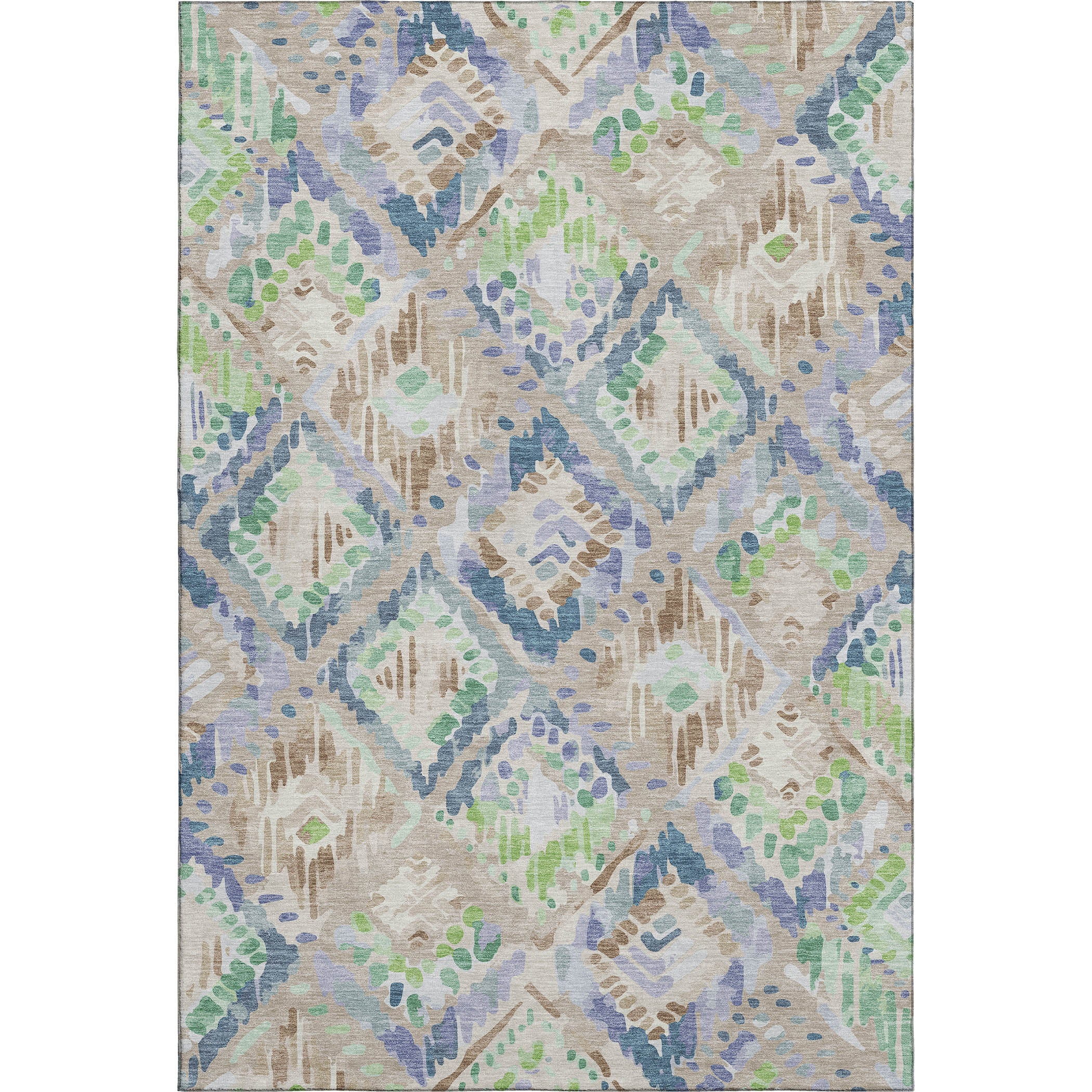 Florence Machine Washable Transitional Beige Brown Rug 2'6" x 3'10" #shape_Rectangle