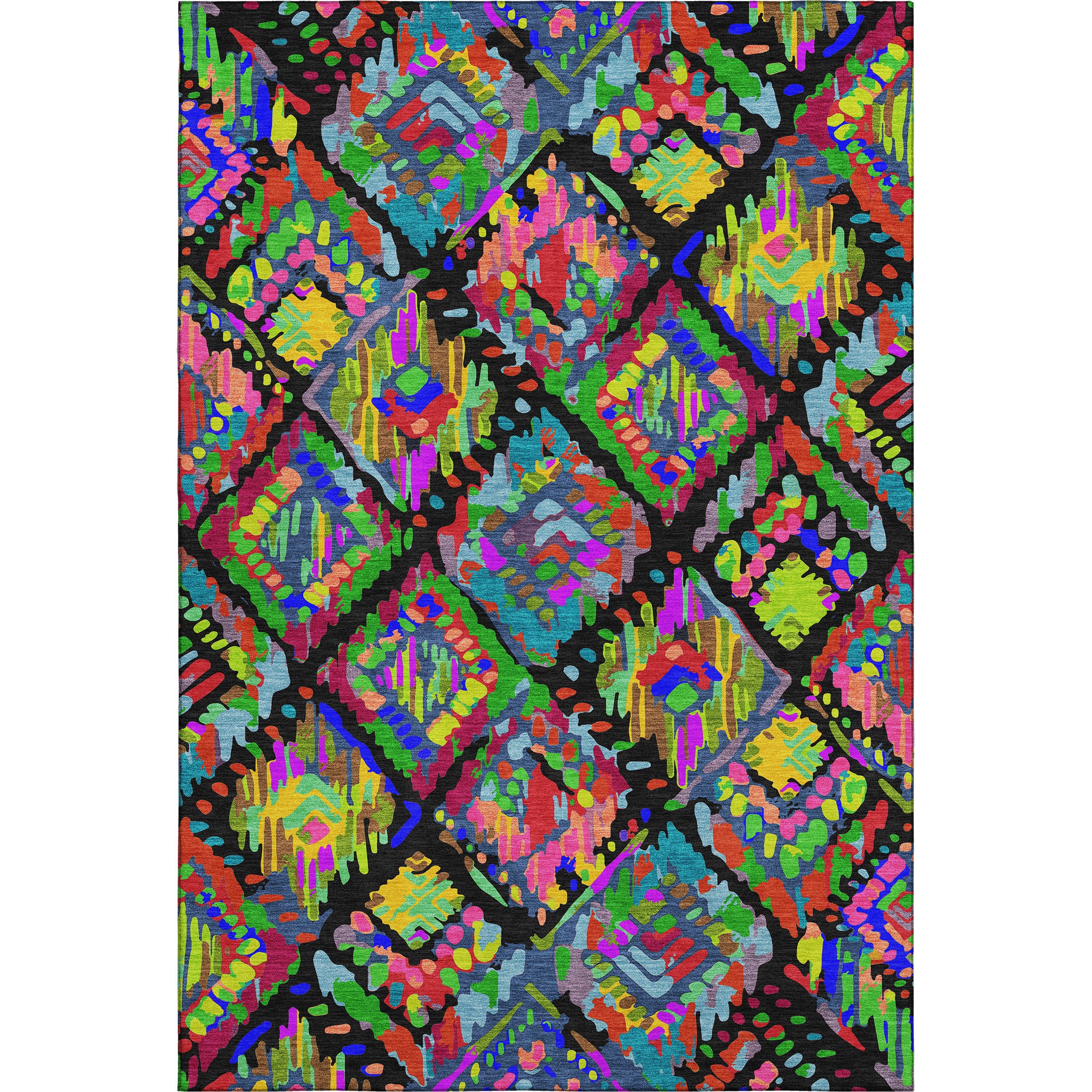 Florence Machine Washable Transitional Black Rug 2'6" x 3'10" #shape_Rectangle
