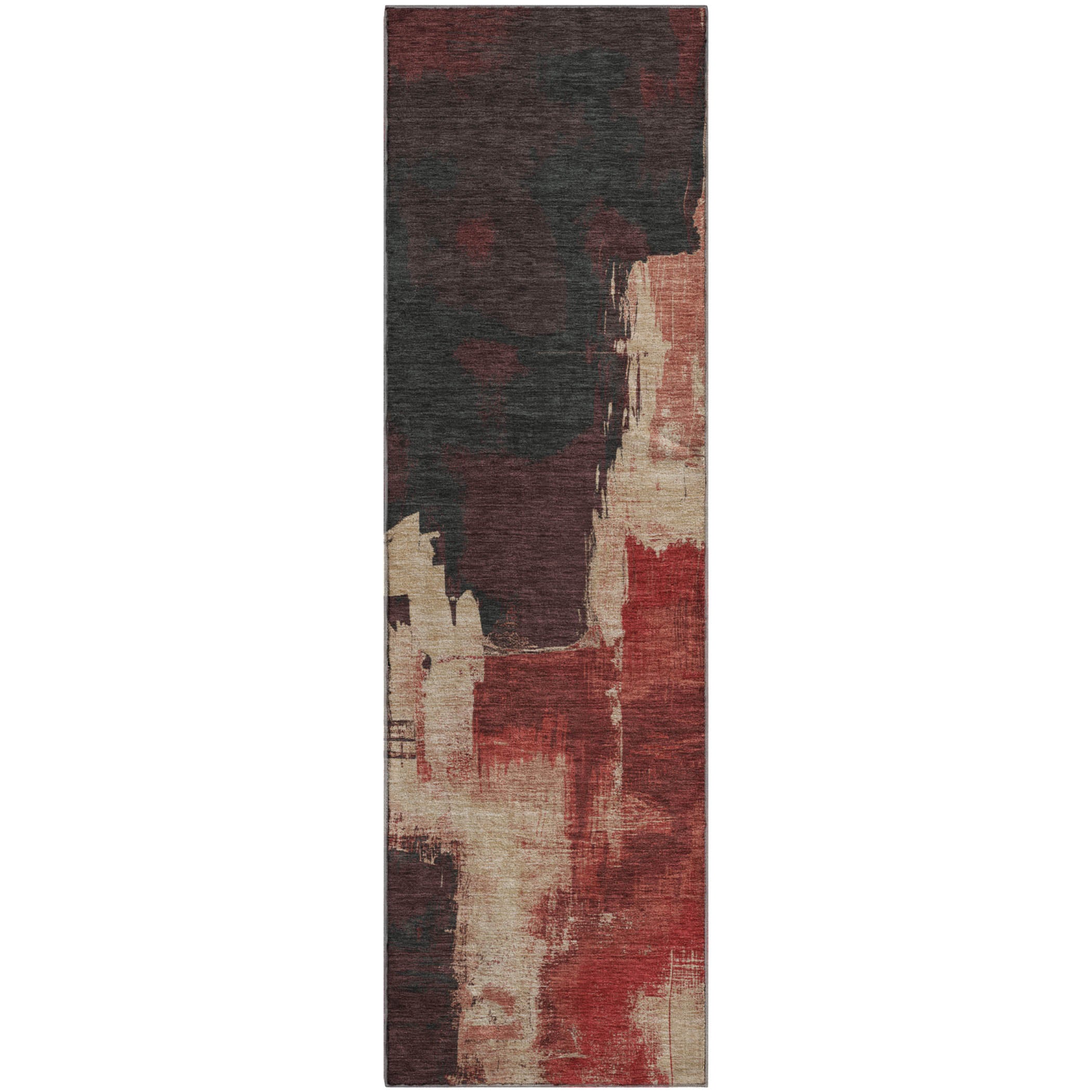 Lucerne Machine Washable Transitional Brick Red Rug 2'3" x 7'6" #shape_Runner