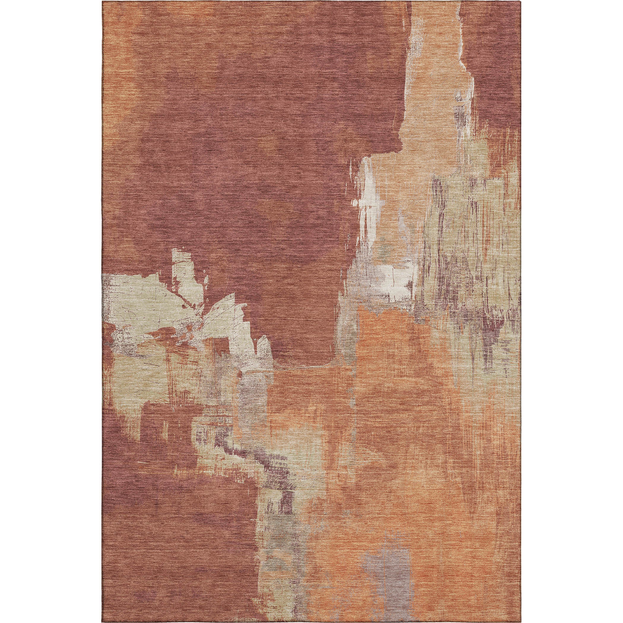 Lucerne Machine Washable Transitional Paprika Orange Rug 2'6" x 3'10" #shape_Rectangle