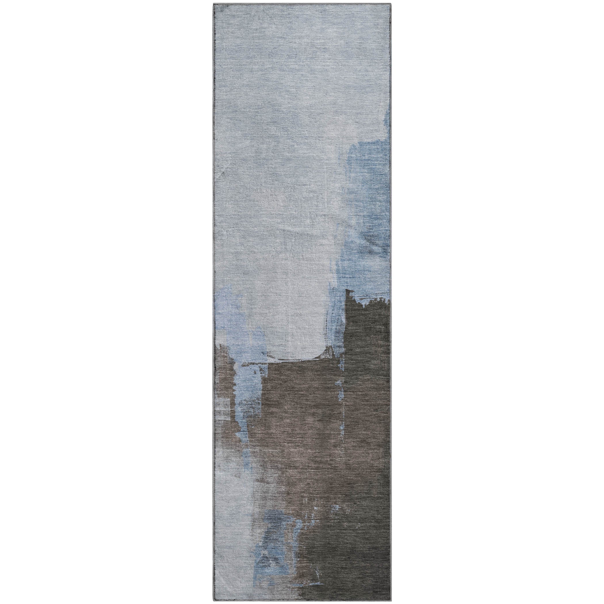 Lucerne Machine Washable Transitional Sky Blue Rug 2'3" x 7'6" #shape_Runner
