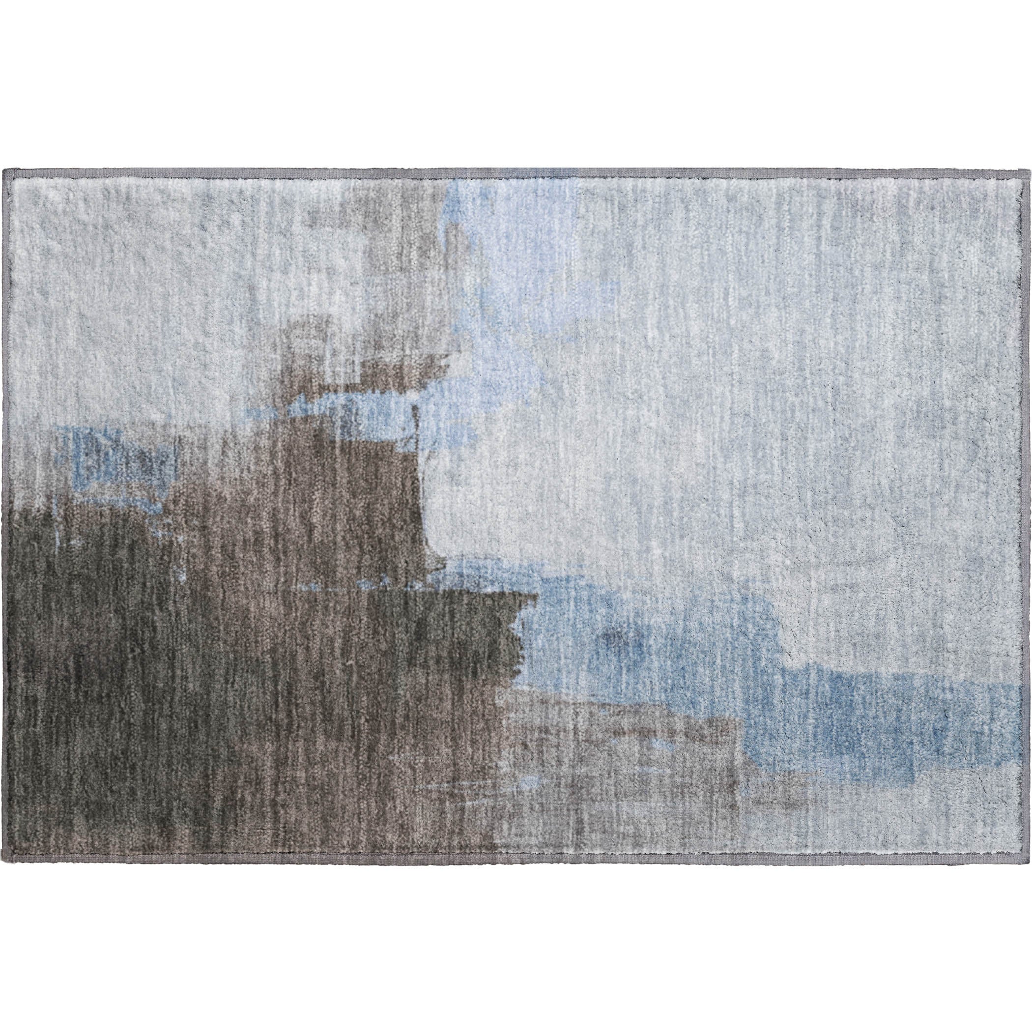 Lucerne Machine Washable Transitional Sky Blue Rug 1'8" x 2'6" #shape_Rectangle