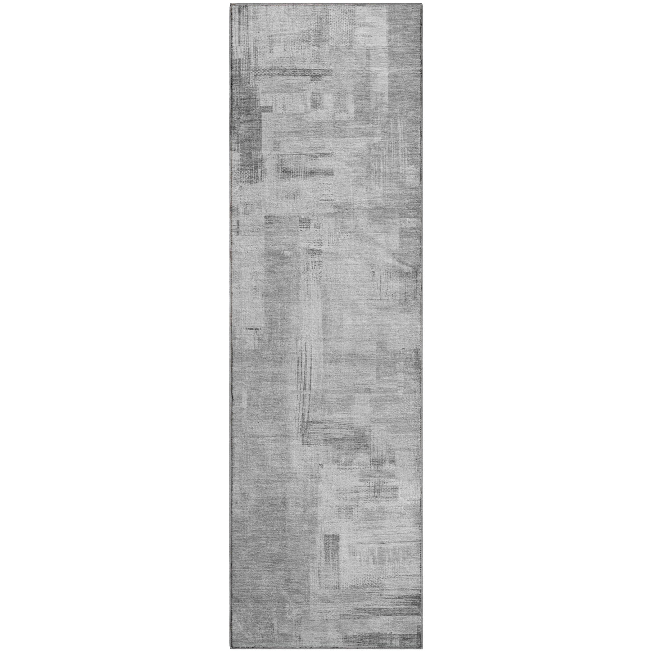 Vienna Machine Washable Transitional Gray Rug 2'3" x 7'6" #shape_Runner