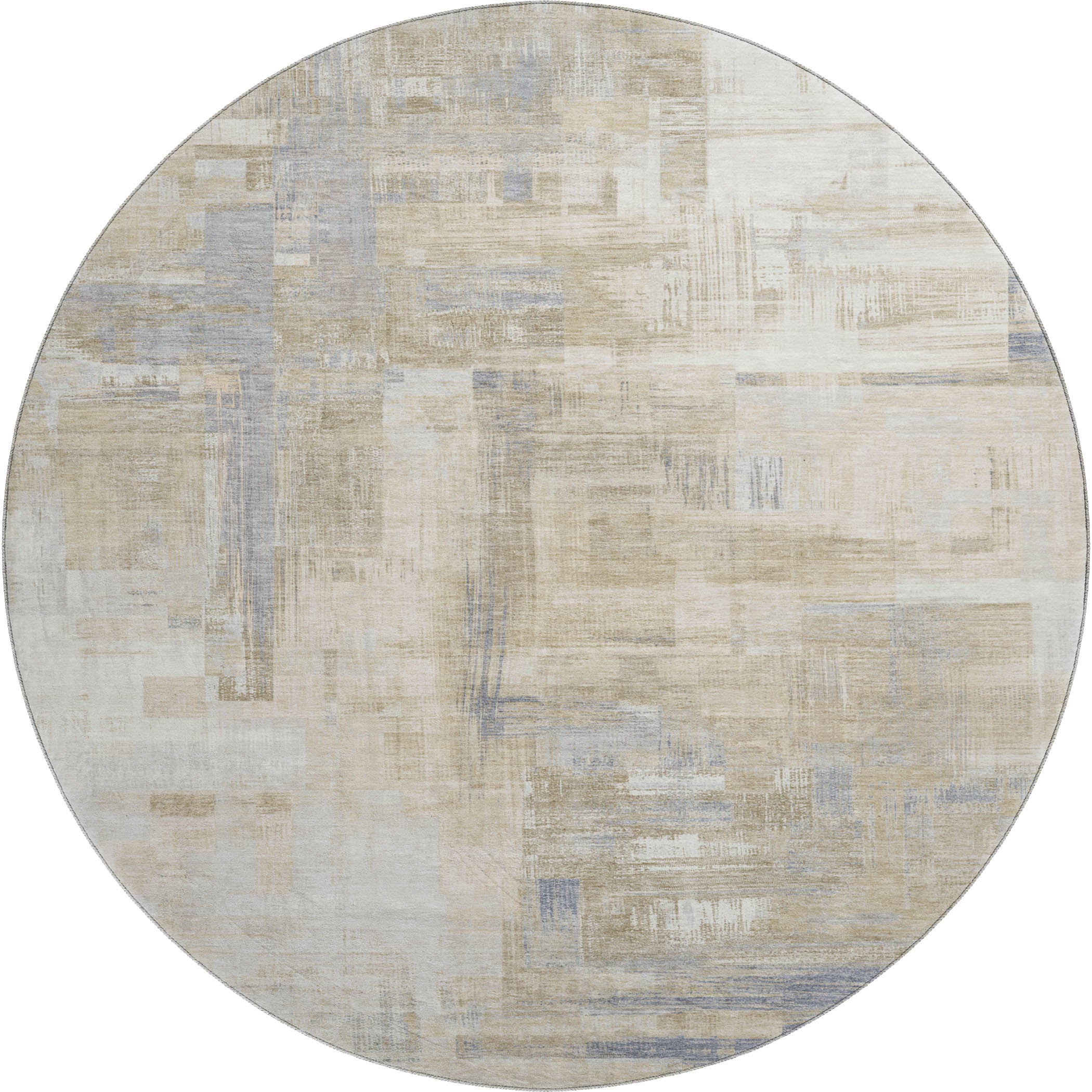 Vienna Machine Washable Transitional Ivory Rug 8' x 8' #shape_Round