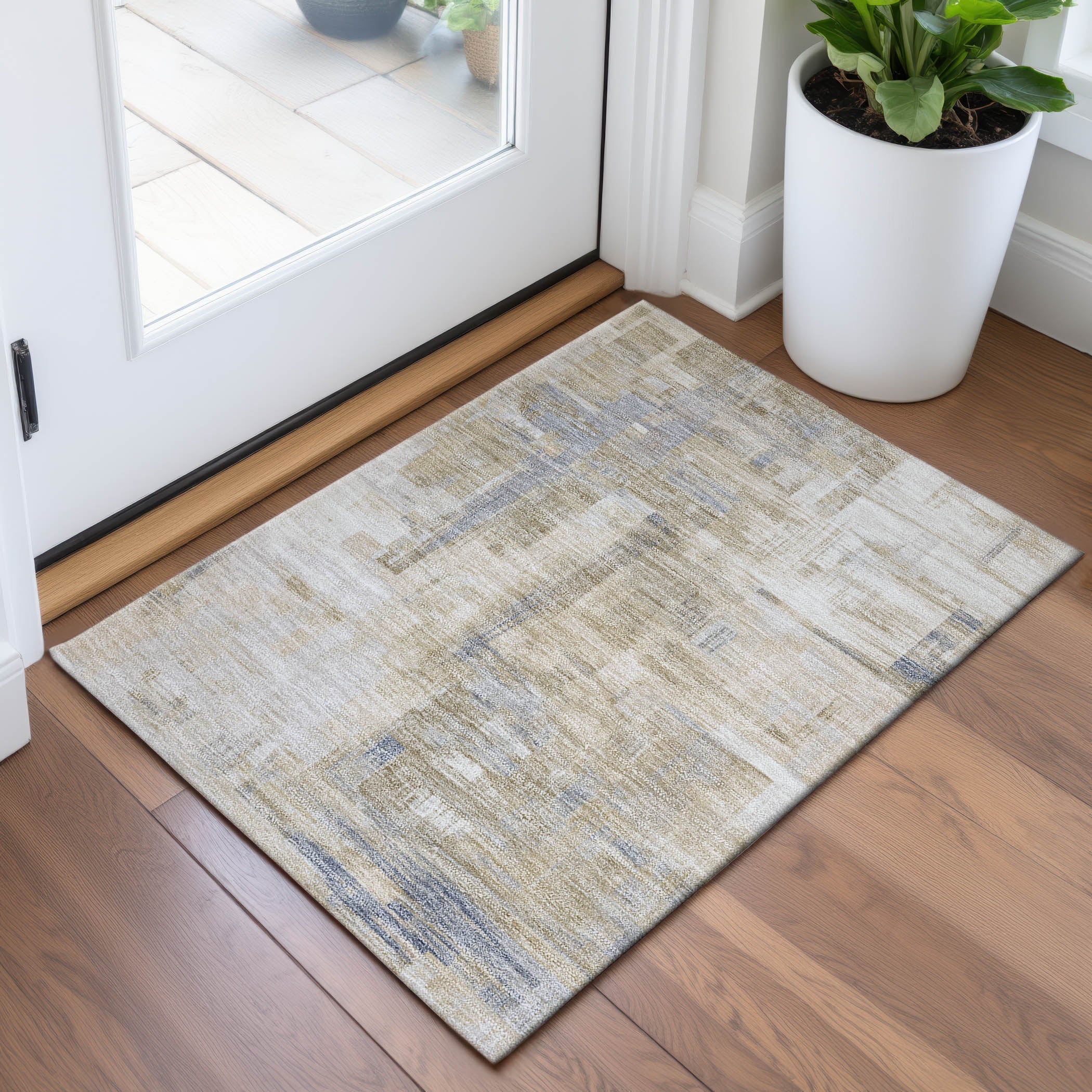 Vienna Machine Washable Transitional Ivory Rug 1'8" x 2'6" #shape_Rectangle